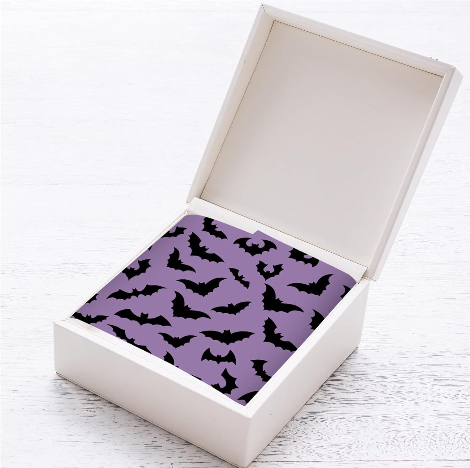 imageWhaline 100Pcs Pink Bat Tissue Paper Bulk Pink Wrapping Paper Bulk Black Bat Decorative Gift Wrapping Tissue Paper DIY Craft Paper for Halloween 14 x 20 InchPurple