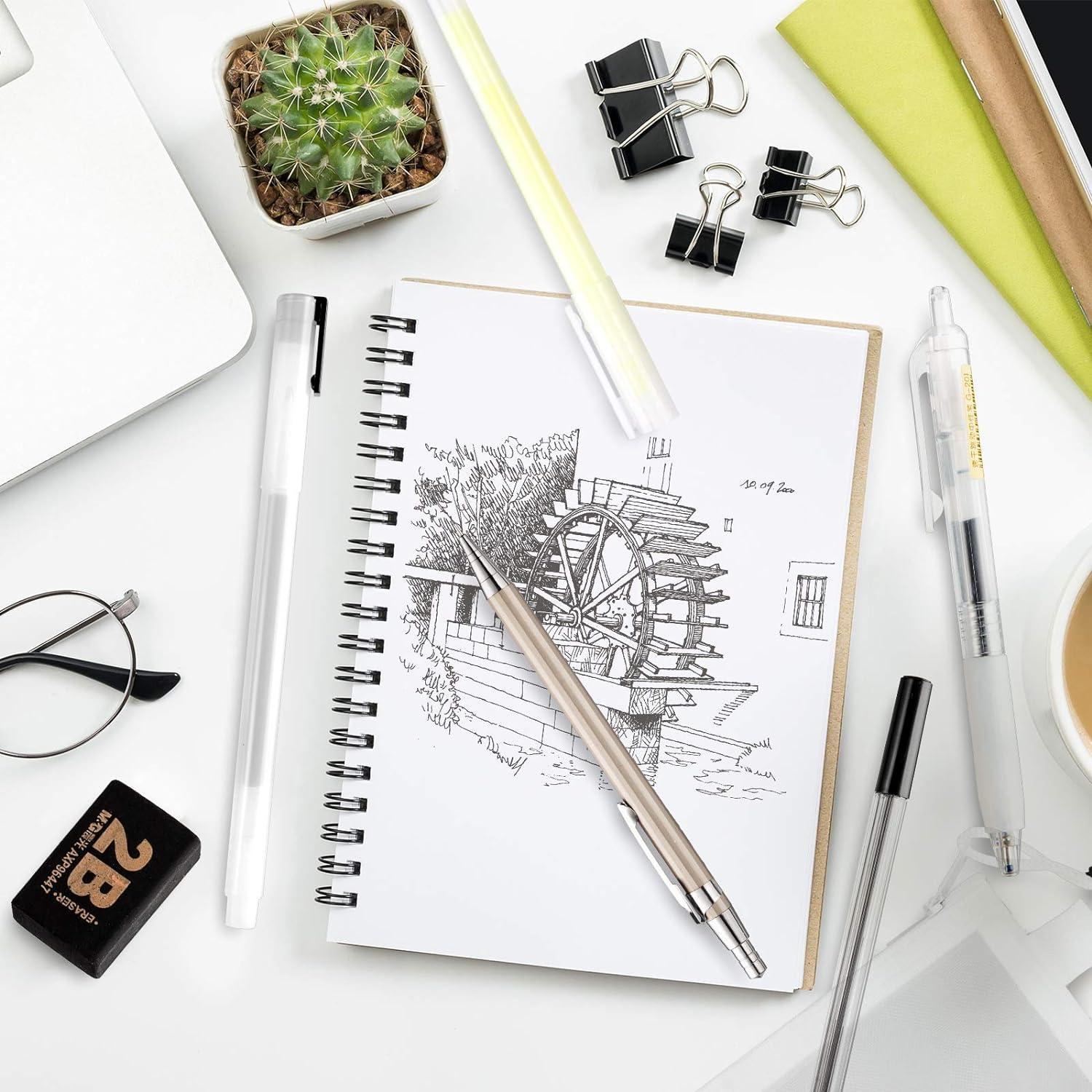 imageWhaline 10Pcs Japanese Style Pen Set Gel Ballpoint Pen Bag Mechanical Pencil Pencil Lead Correction Tape Sticky Note Rubber Ruler Highlighter Pen for Student Back to School Supplies Office Stationary