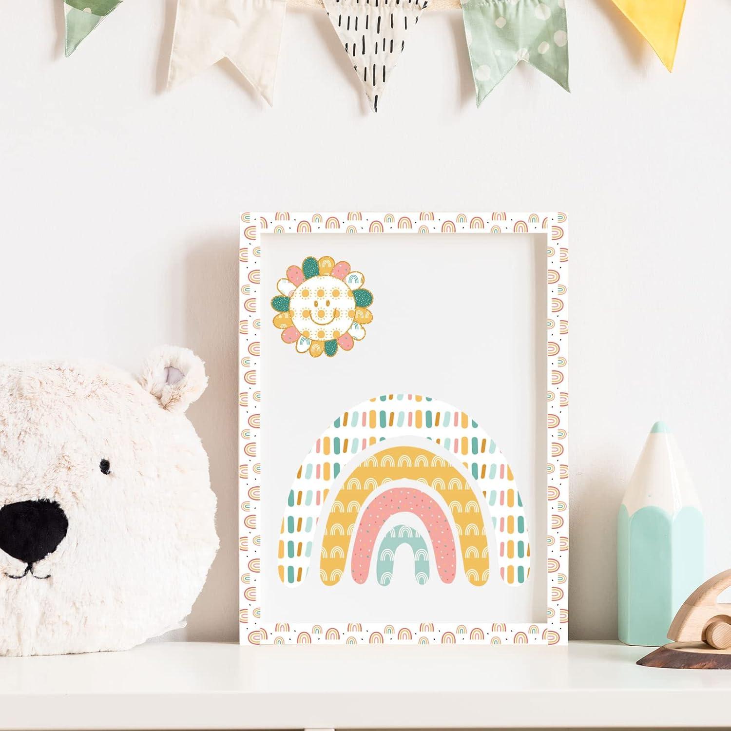 imageWhaline 12 Roll Boho Washi Tapes Back to School Boho Rainbow Sun Masking Tapes 15mm Summer Party Cute Decorative Tape Sticker for Scrapbook Journal DIY Art Craft Gift Wrapping 164Ft