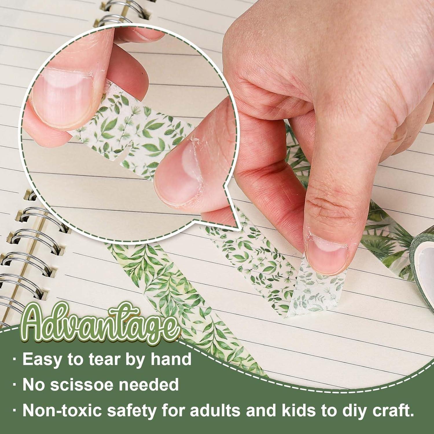 imageWhaline 12 Rolls Green Forest Washi Tape Watercolor Greenery Holiday Masking Tape Woodland Green Tree Plants Pattern Washi Tape for Scrapbook Journal DIY Craft Gift WrappingAssorted Plants