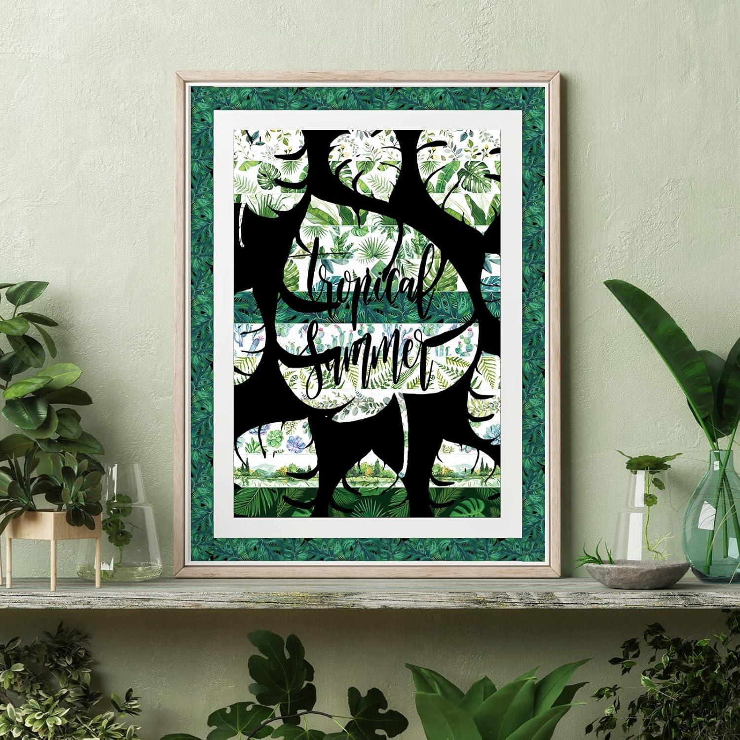 imageWhaline 12 Rolls Green Forest Washi Tape Watercolor Greenery Holiday Masking Tape Woodland Green Tree Plants Pattern Washi Tape for Scrapbook Journal DIY Craft Gift WrappingTropical Leaves