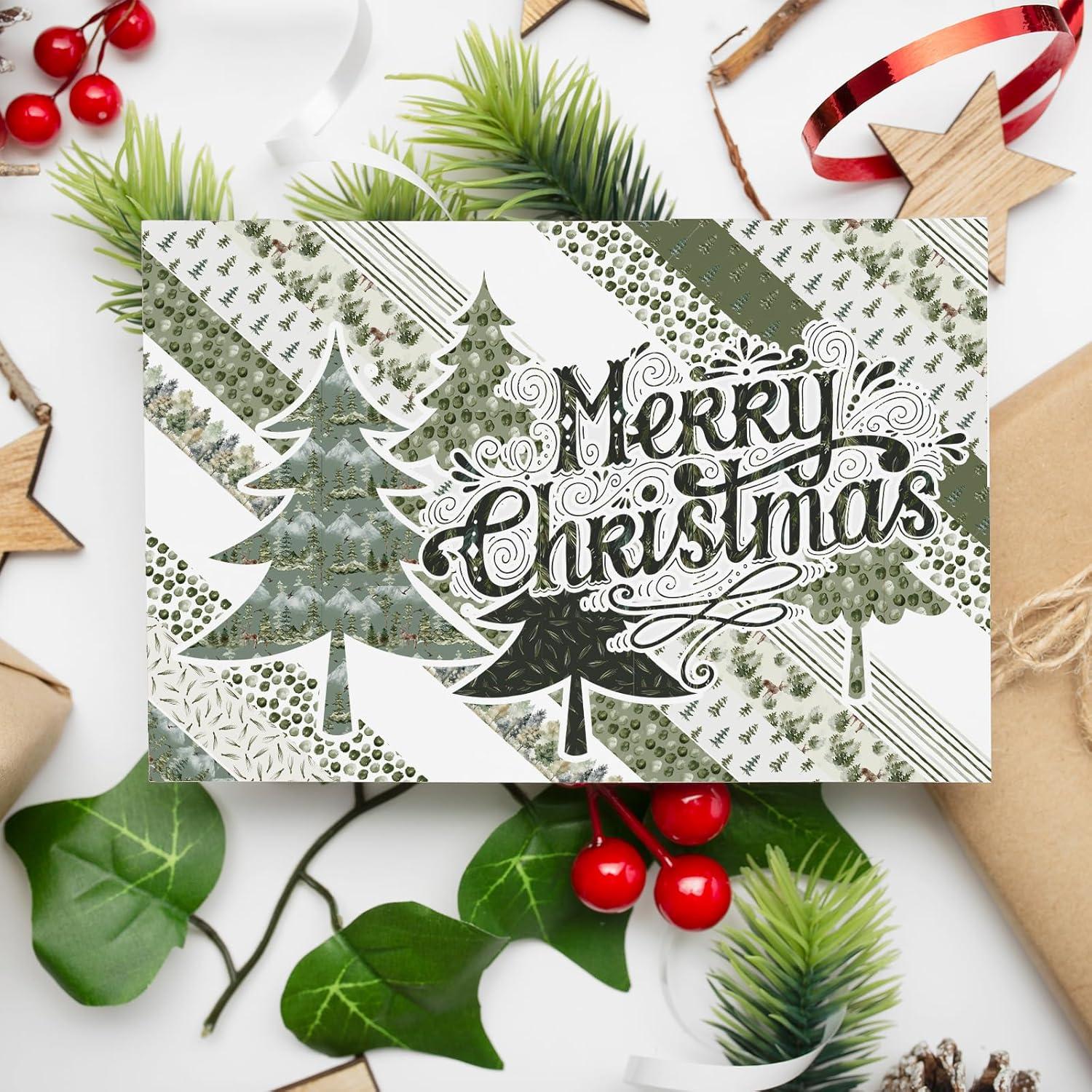 imageWhaline 12 Rolls Green Forest Washi Tape Watercolor Greenery Holiday Masking Tape Woodland Green Tree Plants Pattern Washi Tape for Scrapbook Journal DIY Craft Gift WrappingWatercolor Greenery