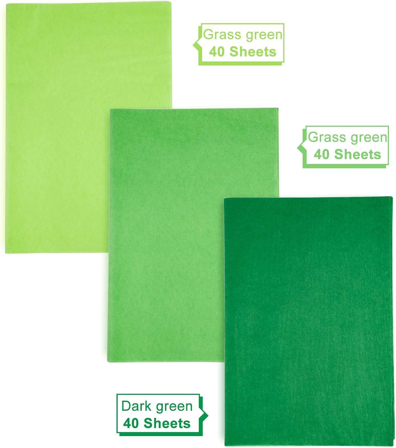 imageWhaline 120 Sheet Gradient Green Tissue Paper Assorted Green Gift Wrapping Paper 15 x 20 Inch Gift Wrap Tissue Paper Art Paper Crafts for DIY Gift Wrapping Birthday Easter Wedding Baby Showe 3 ColorsGreen Series