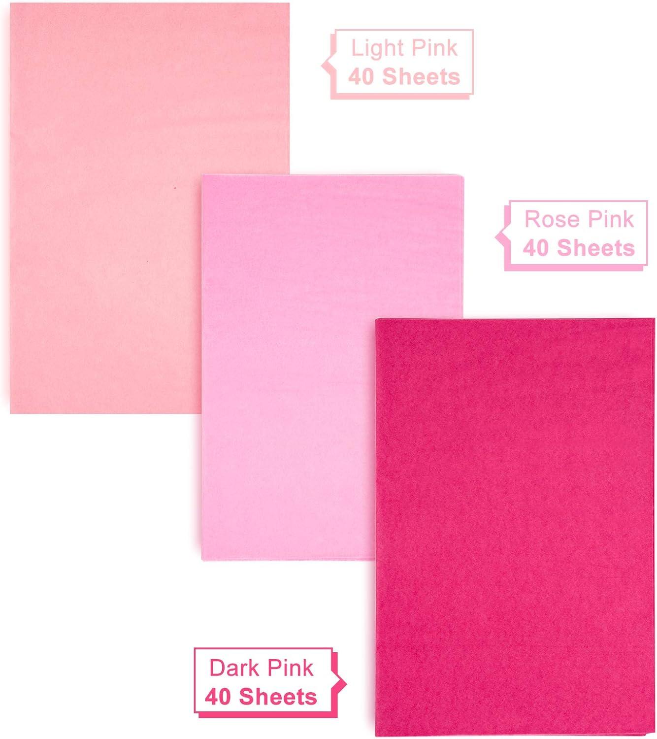 imageWhaline 120 Sheet Gradient Green Tissue Paper Assorted Green Gift Wrapping Paper 15 x 20 Inch Gift Wrap Tissue Paper Art Paper Crafts for DIY Gift Wrapping Birthday Easter Wedding Baby Showe 3 ColorsPink Series