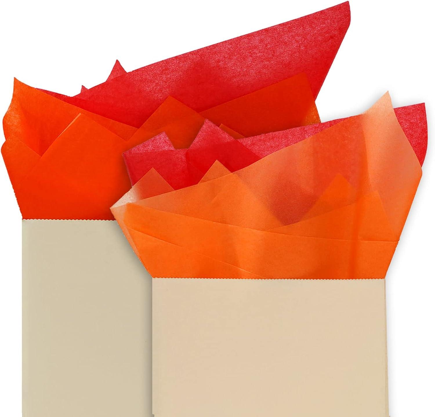 imageWhaline 120 Sheet Gradient Green Tissue Paper Assorted Green Gift Wrapping Paper 15 x 20 Inch Gift Wrap Tissue Paper Art Paper Crafts for DIY Gift Wrapping Birthday Easter Wedding Baby Showe 3 ColorsRed Orange