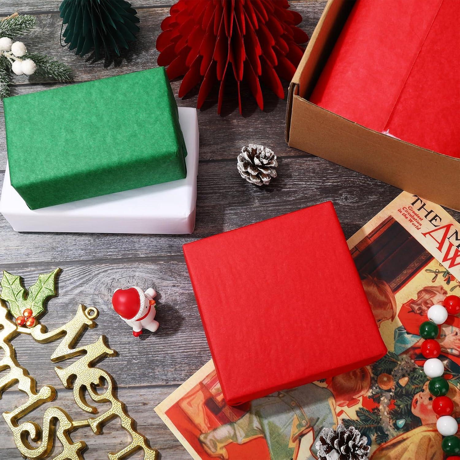 imageWhaline 120 Sheet Gradient Green Tissue Paper Assorted Green Gift Wrapping Paper 15 x 20 Inch Gift Wrap Tissue Paper Art Paper Crafts for DIY Gift Wrapping Birthday Easter Wedding Baby Showe 3 ColorsChristmas Color