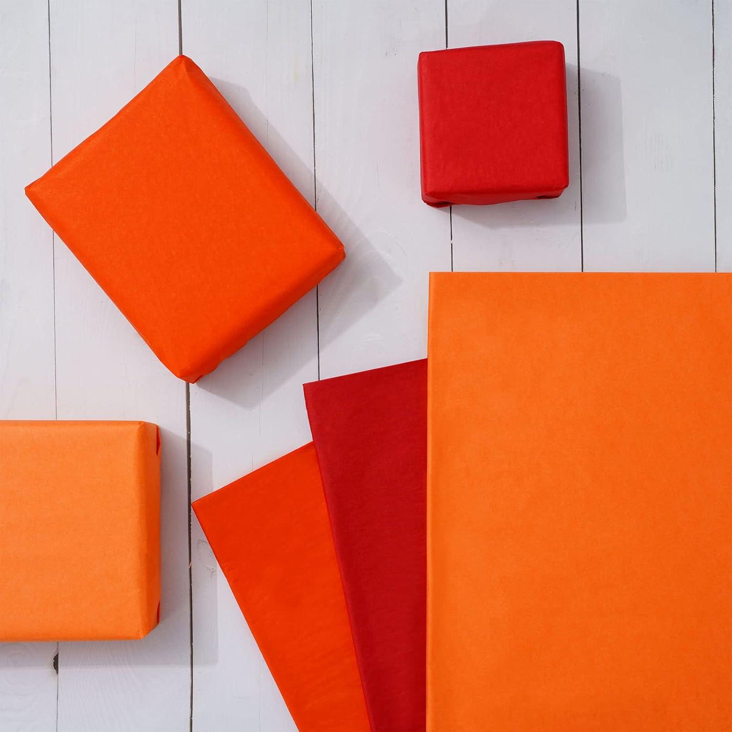 imageWhaline 120 Sheet Gradient Green Tissue Paper Assorted Green Gift Wrapping Paper 15 x 20 Inch Gift Wrap Tissue Paper Art Paper Crafts for DIY Gift Wrapping Birthday Easter Wedding Baby Showe 3 ColorsRed Orange