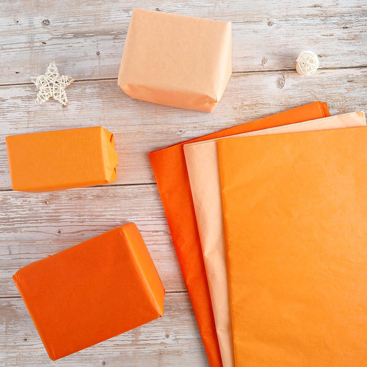 imageWhaline 120 Sheet Gradient Green Tissue Paper Assorted Green Gift Wrapping Paper 15 x 20 Inch Gift Wrap Tissue Paper Art Paper Crafts for DIY Gift Wrapping Birthday Easter Wedding Baby Showe 3 ColorsOrange Series