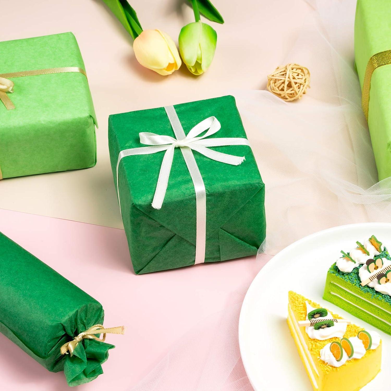 imageWhaline 120 Sheet Gradient Green Tissue Paper Assorted Green Gift Wrapping Paper 15 x 20 Inch Gift Wrap Tissue Paper Art Paper Crafts for DIY Gift Wrapping Birthday Easter Wedding Baby Showe 3 ColorsGreen Series