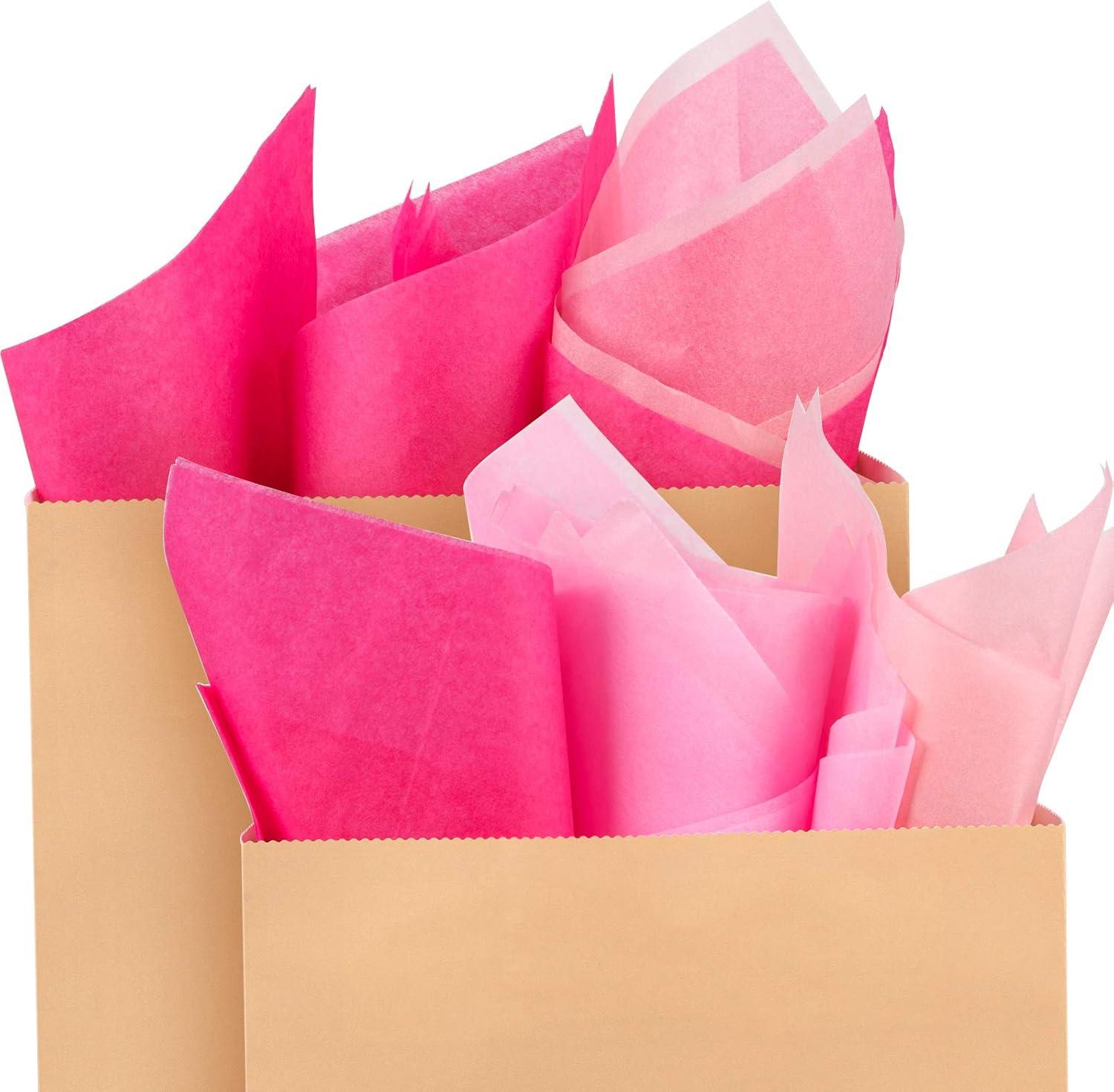 imageWhaline 120 Sheet Gradient Green Tissue Paper Assorted Green Gift Wrapping Paper 15 x 20 Inch Gift Wrap Tissue Paper Art Paper Crafts for DIY Gift Wrapping Birthday Easter Wedding Baby Showe 3 ColorsPink Series