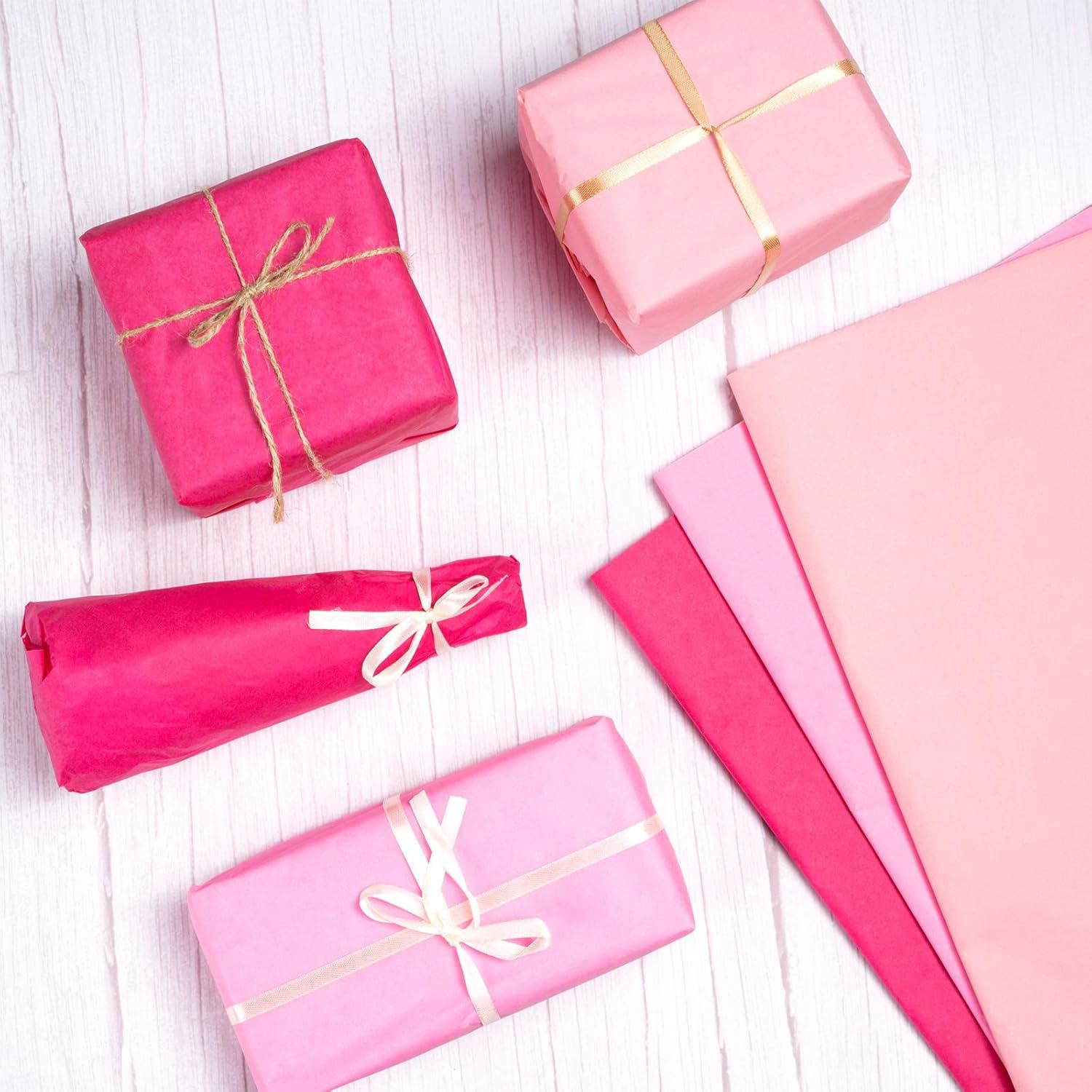 imageWhaline 120 Sheet Gradient Green Tissue Paper Assorted Green Gift Wrapping Paper 15 x 20 Inch Gift Wrap Tissue Paper Art Paper Crafts for DIY Gift Wrapping Birthday Easter Wedding Baby Showe 3 ColorsPink Series