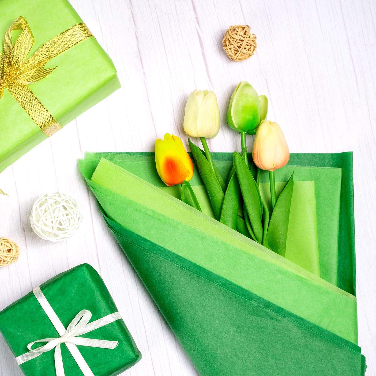 imageWhaline 120 Sheet Gradient Green Tissue Paper Assorted Green Gift Wrapping Paper 15 x 20 Inch Gift Wrap Tissue Paper Art Paper Crafts for DIY Gift Wrapping Birthday Easter Wedding Baby Showe 3 ColorsGreen Series
