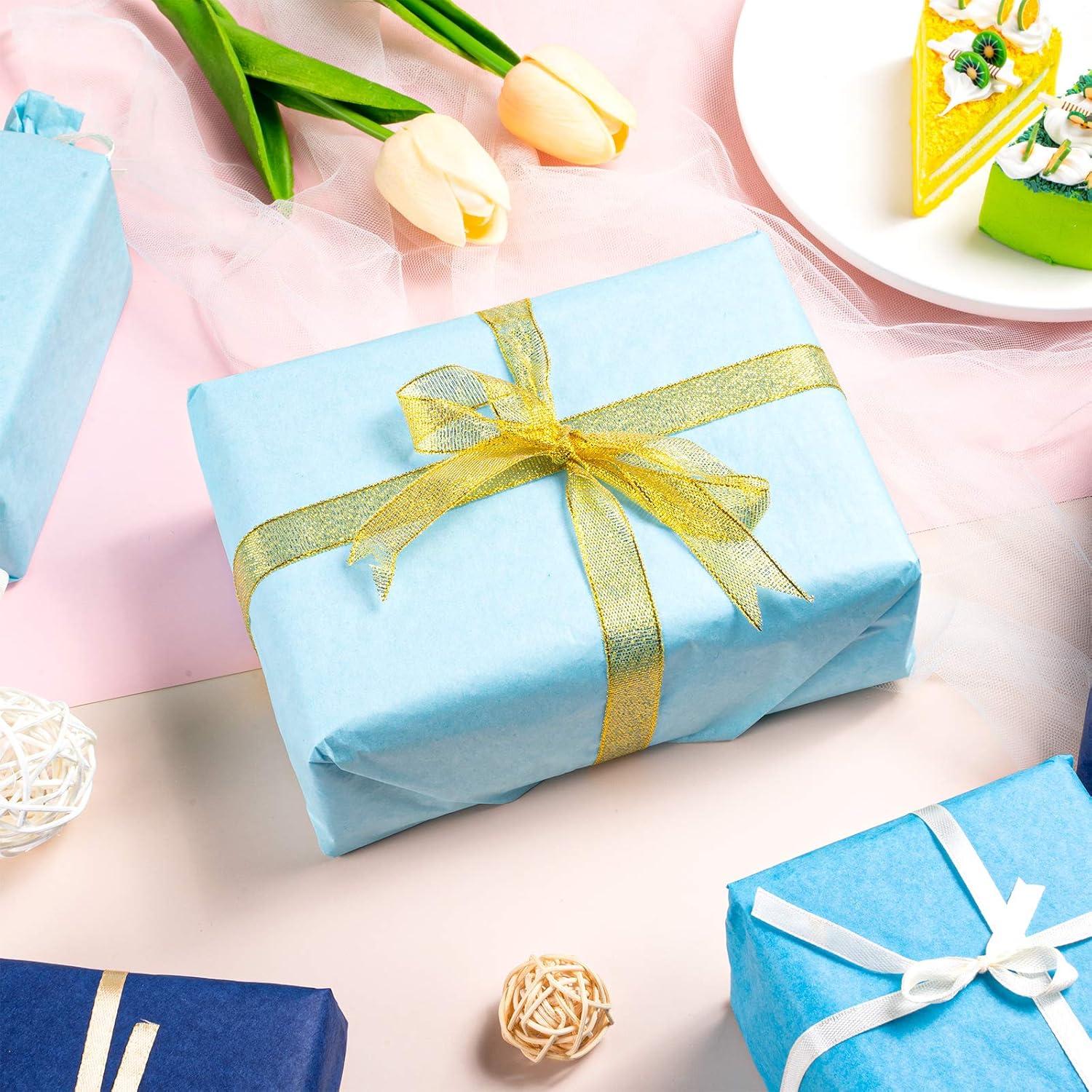 imageWhaline 120 Sheet Gradient Green Tissue Paper Assorted Green Gift Wrapping Paper 15 x 20 Inch Gift Wrap Tissue Paper Art Paper Crafts for DIY Gift Wrapping Birthday Easter Wedding Baby Showe 3 ColorsBlue Series