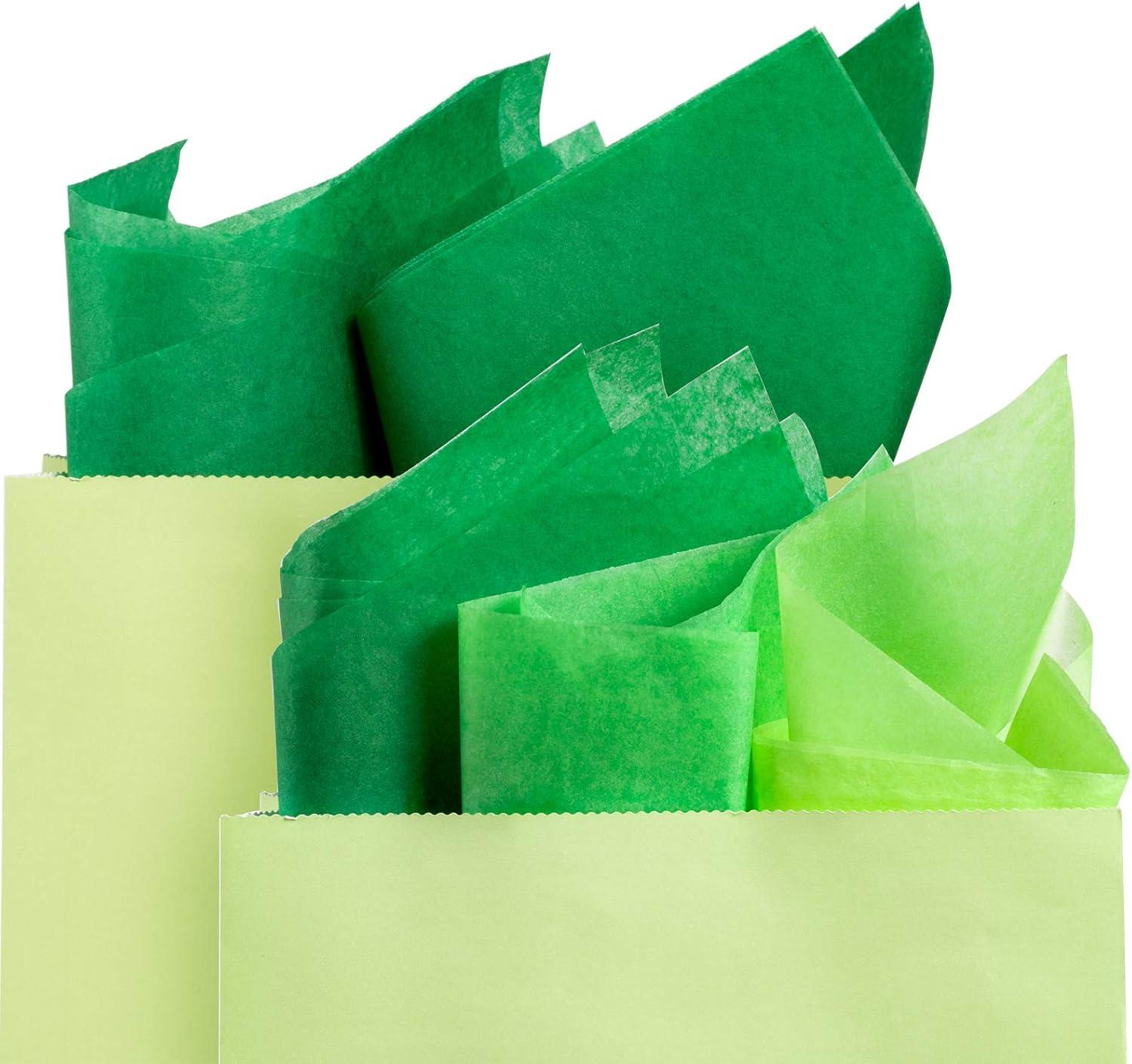 imageWhaline 120 Sheet Gradient Green Tissue Paper Assorted Green Gift Wrapping Paper 15 x 20 Inch Gift Wrap Tissue Paper Art Paper Crafts for DIY Gift Wrapping Birthday Easter Wedding Baby Showe 3 ColorsGreen Series