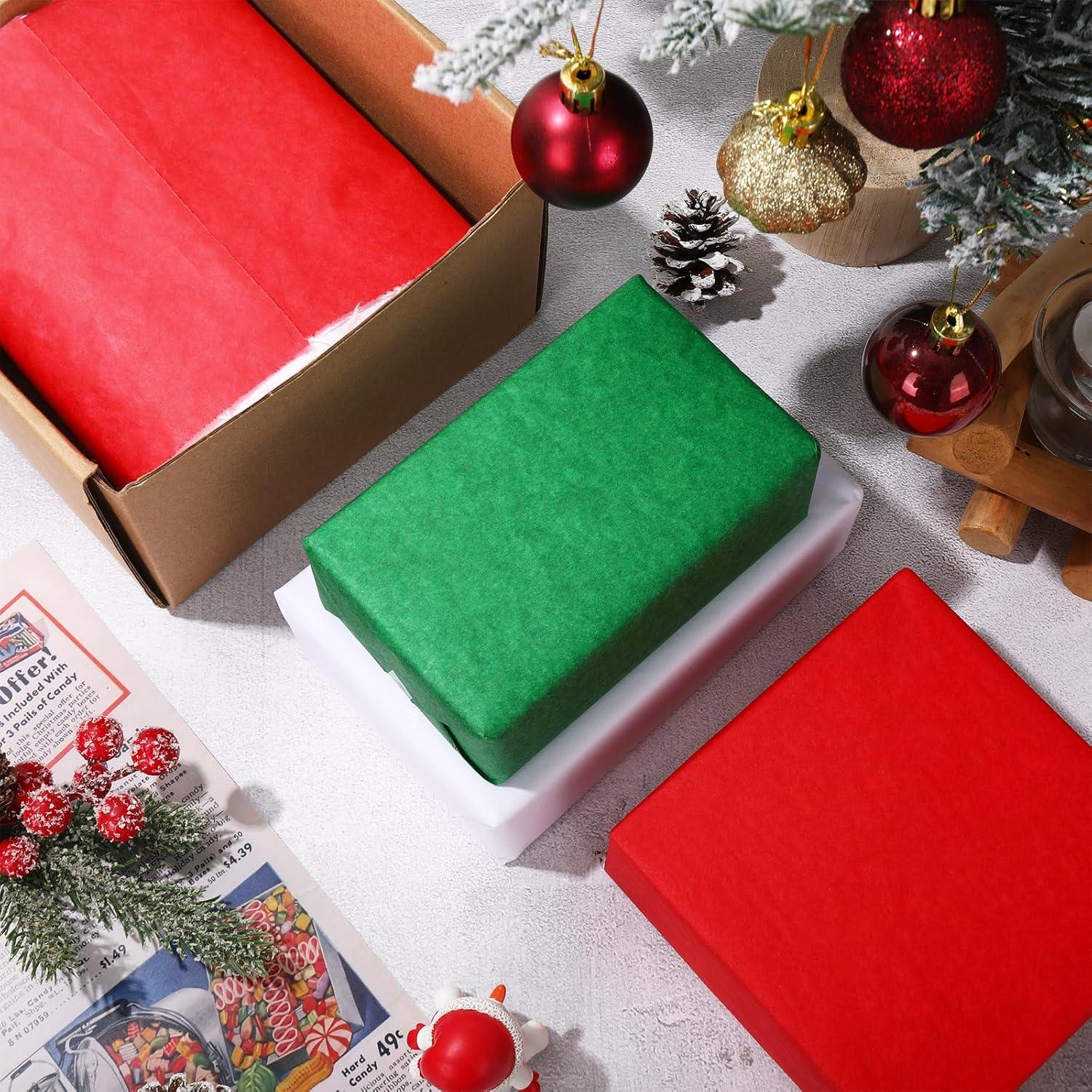 imageWhaline 120 Sheet Gradient Green Tissue Paper Assorted Green Gift Wrapping Paper 15 x 20 Inch Gift Wrap Tissue Paper Art Paper Crafts for DIY Gift Wrapping Birthday Easter Wedding Baby Showe 3 ColorsChristmas Color