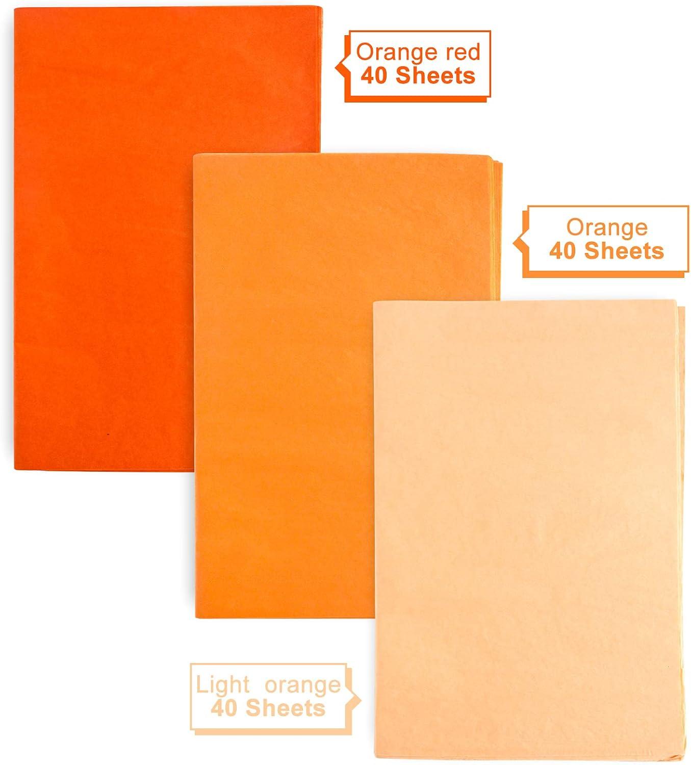 imageWhaline 120 Sheet Gradient Green Tissue Paper Assorted Green Gift Wrapping Paper 15 x 20 Inch Gift Wrap Tissue Paper Art Paper Crafts for DIY Gift Wrapping Birthday Easter Wedding Baby Showe 3 ColorsOrange Series