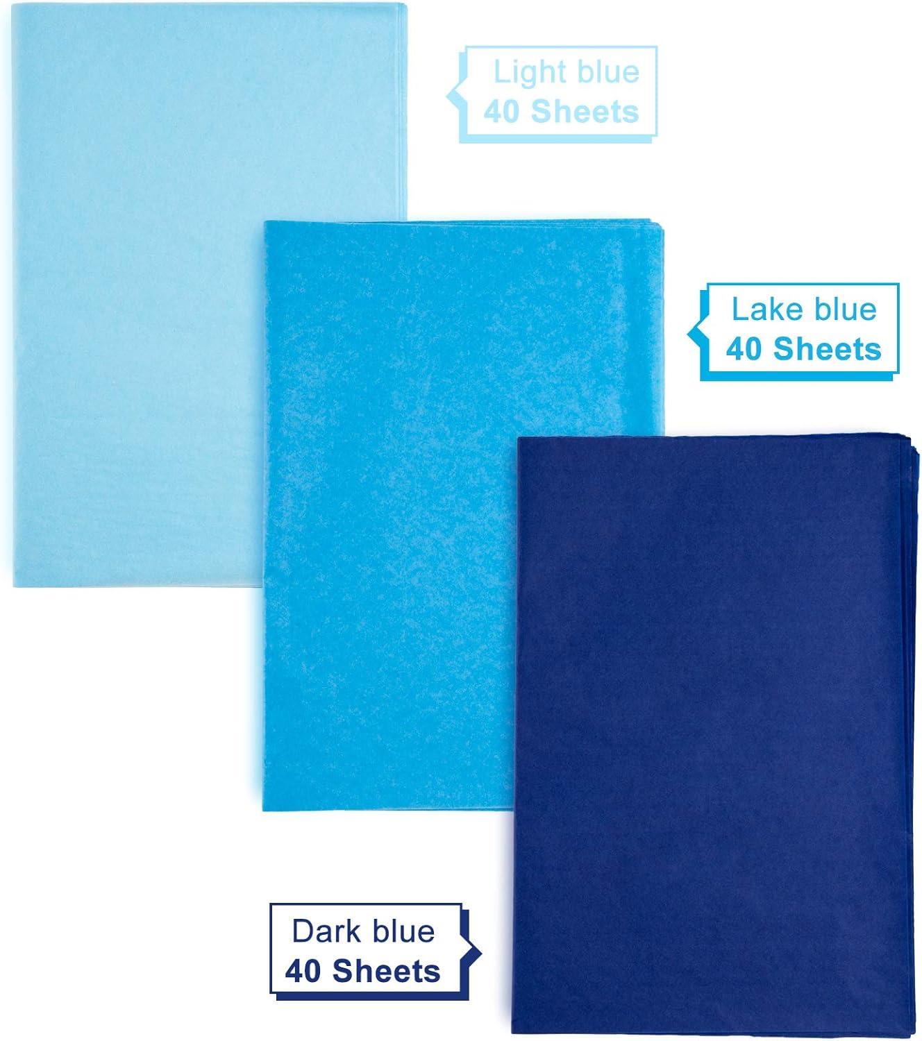 imageWhaline 120 Sheet Gradient Green Tissue Paper Assorted Green Gift Wrapping Paper 15 x 20 Inch Gift Wrap Tissue Paper Art Paper Crafts for DIY Gift Wrapping Birthday Easter Wedding Baby Showe 3 ColorsBlue Series