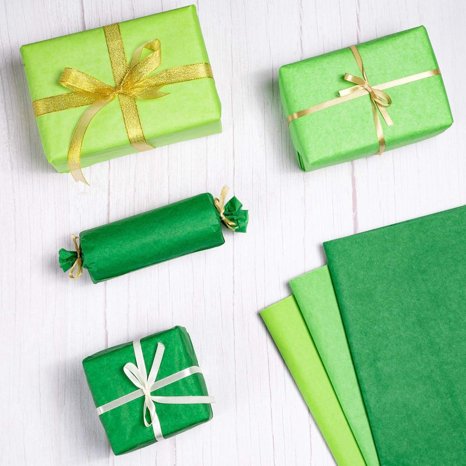 imageWhaline 120 Sheet Gradient Green Tissue Paper Assorted Green Gift Wrapping Paper 15 x 20 Inch Gift Wrap Tissue Paper Art Paper Crafts for DIY Gift Wrapping Birthday Easter Wedding Baby Showe 3 ColorsGreen Series