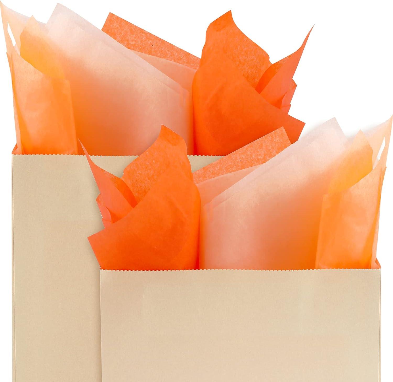 imageWhaline 120 Sheet Gradient Green Tissue Paper Assorted Green Gift Wrapping Paper 15 x 20 Inch Gift Wrap Tissue Paper Art Paper Crafts for DIY Gift Wrapping Birthday Easter Wedding Baby Showe 3 ColorsOrange Series