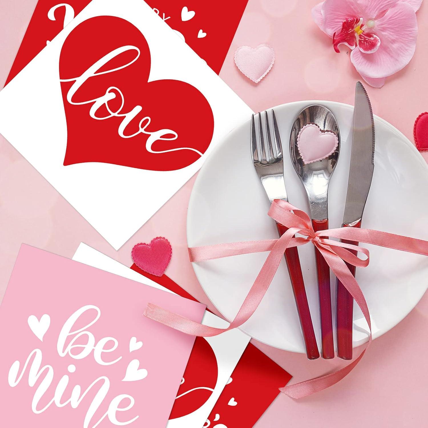 imageWhaline 120pcs Halloween Napkins 3 Style Disposable Paper Party Napkin Happy Halloween Beverage Cocktail Napkins Trick or Treat Printed Napkin for Party Suppliers 65 x 65 InchValentines Day