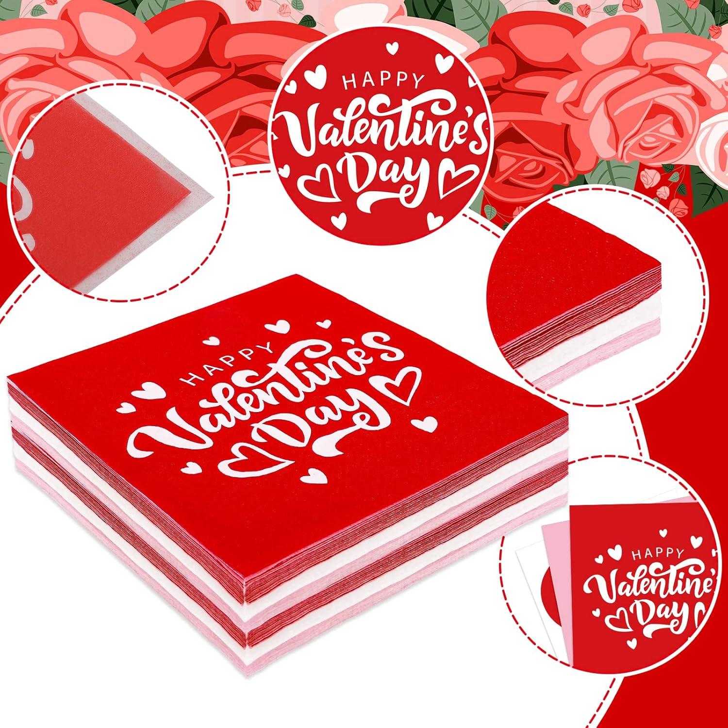 imageWhaline 120pcs Halloween Napkins 3 Style Disposable Paper Party Napkin Happy Halloween Beverage Cocktail Napkins Trick or Treat Printed Napkin for Party Suppliers 65 x 65 InchValentines Day