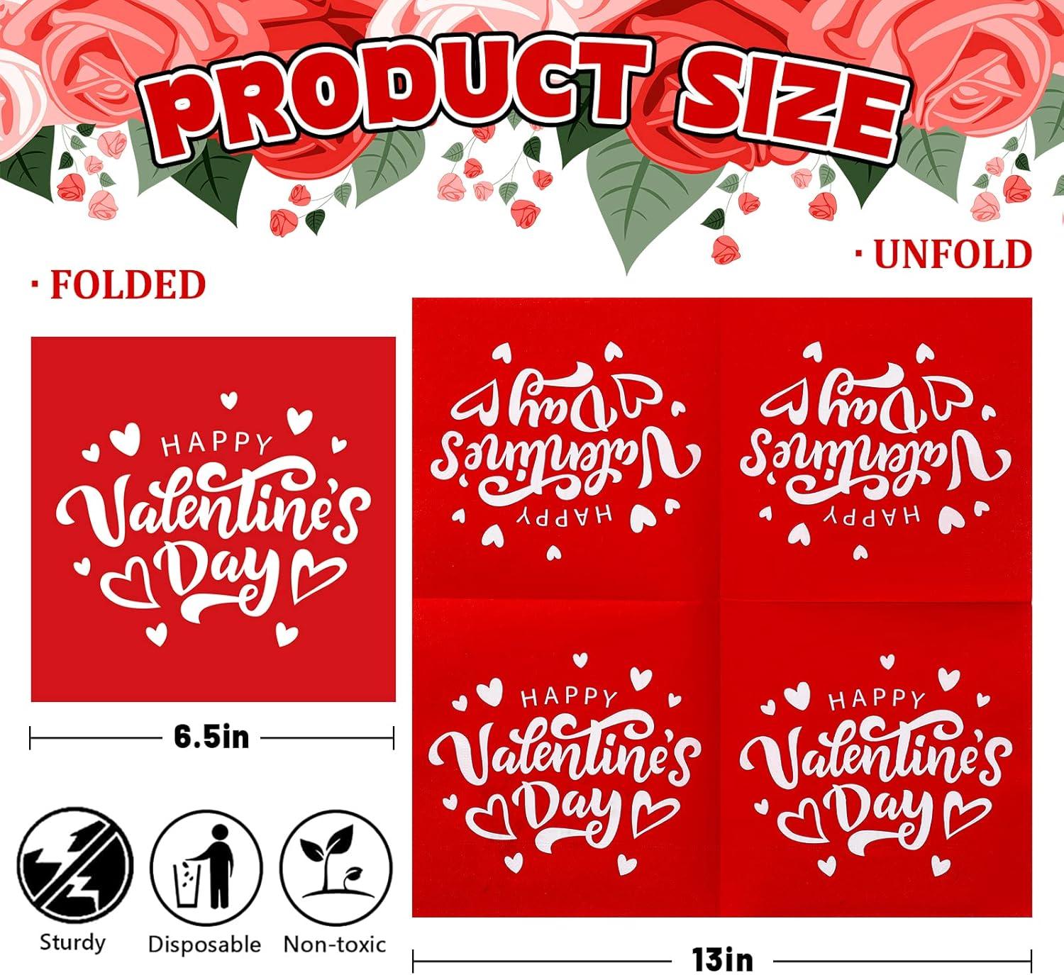 imageWhaline 120pcs Halloween Napkins 3 Style Disposable Paper Party Napkin Happy Halloween Beverage Cocktail Napkins Trick or Treat Printed Napkin for Party Suppliers 65 x 65 InchValentines Day