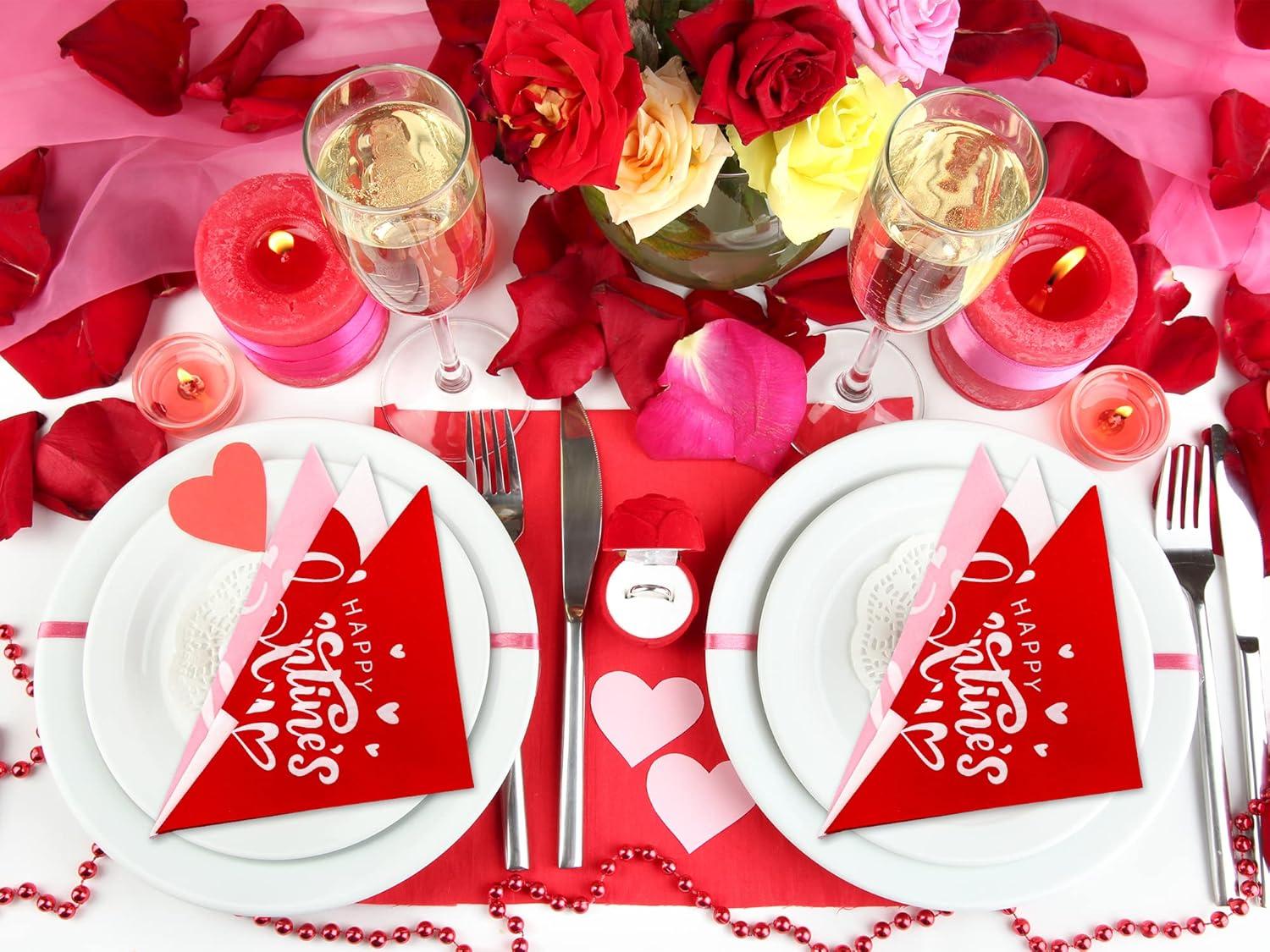 imageWhaline 120pcs Halloween Napkins 3 Style Disposable Paper Party Napkin Happy Halloween Beverage Cocktail Napkins Trick or Treat Printed Napkin for Party Suppliers 65 x 65 InchValentines Day