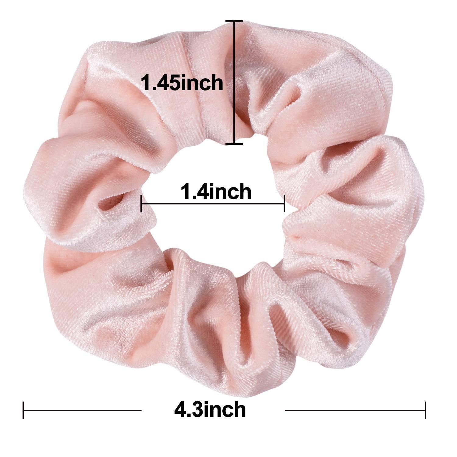 imageWhaline 12Pcs Blush Theme Scrunchies Velvet Elastics for Women Pink Bobbles Soft Lovers Scrunchy Classic Thick Hair Bands Ties Gifts for Teenage GirlsBlush Colors