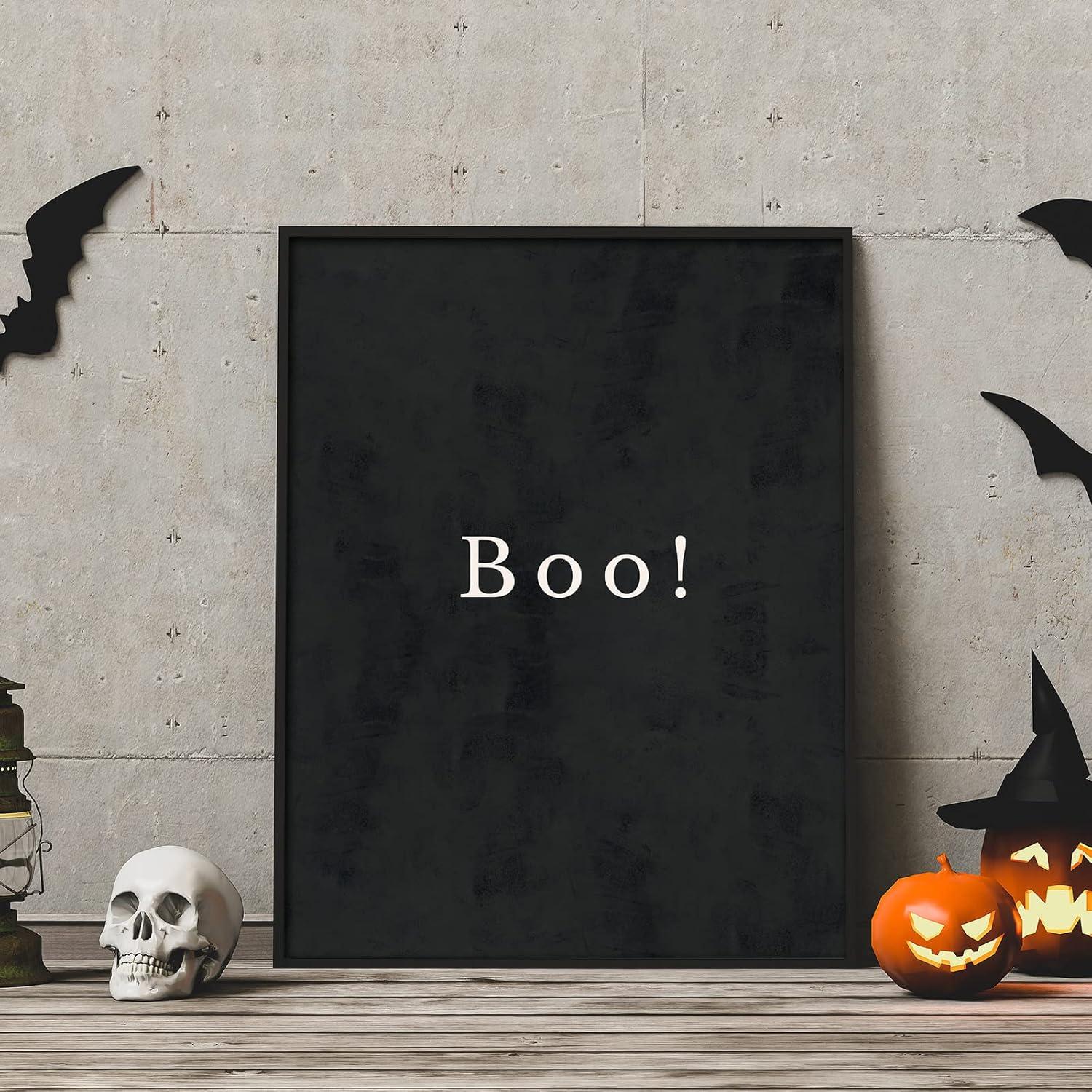 imageWhaline 12Pcs Halloween Wall Art Prints 8x10 Inch Boho Skeleton Ghost Black Cat Art Poster Decor Halloween Art Prints for Halloween Gallery Wall Home Living Room Bedroom Decor UNFRAMEDPaper