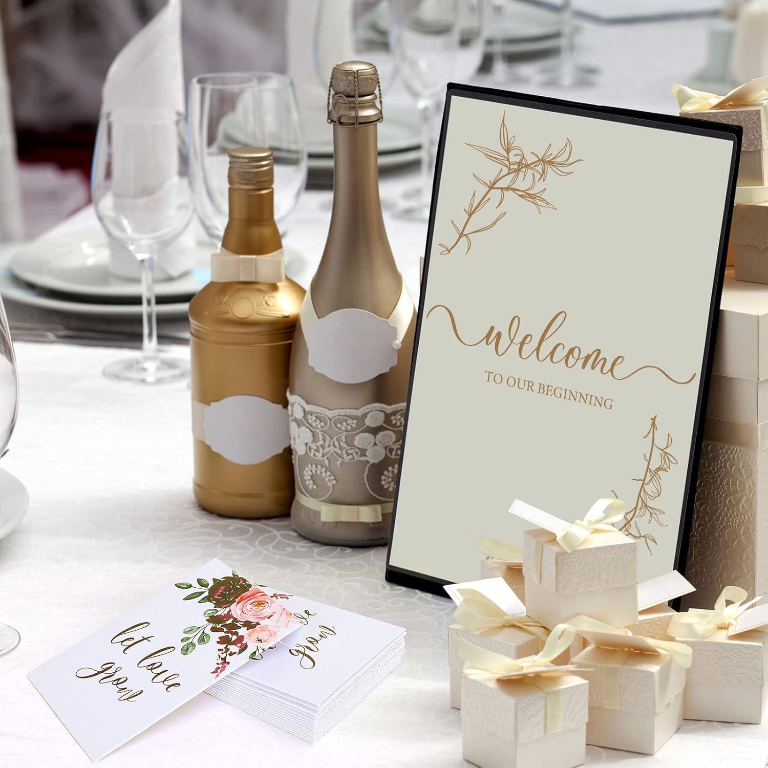 imageWhaline 200 Pack Wedding Favors Packets Let Love Grow SelfAdhesive White Envelope Watercolor Packets Storage Packets for Wedding Garden Office Gift Party Supplies 35 x 24In