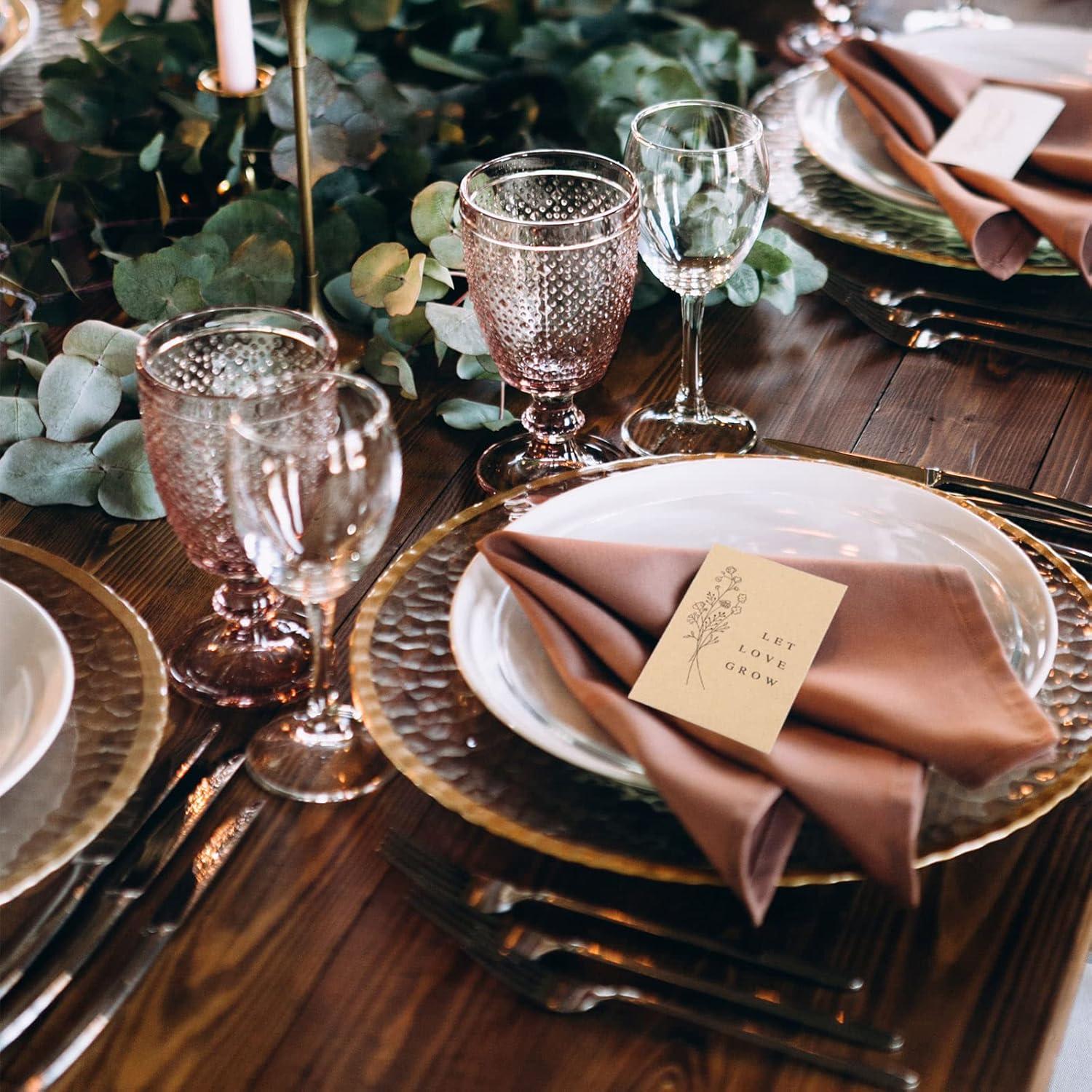 imageWhaline 200Pcs Self Adhesive Wedding Favor Packets Let Love Grow Green Envelope Minimalist Storage Pockets for Garden Office Gift Party Supplies 35 x 24 Inchbrown