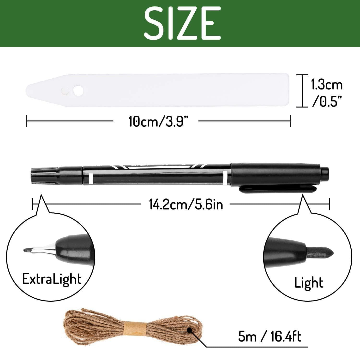 imageWhaline 200Pcs Thick Plastic Plant Label with Hole White Waterproof Garden Stake Tags with 2 Marker Pen and A Roll of Twine6 Inch4 Inch
