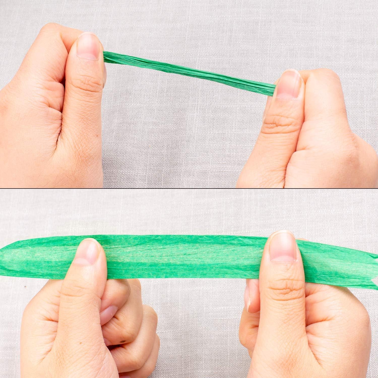 imageWhaline 229 Yards Raffia Paper Ribbon Christmas Kraft Craft Packing Paper Twine for Festival Gifts DIY Decoration and Weaving 14 inch WidthDeep Green