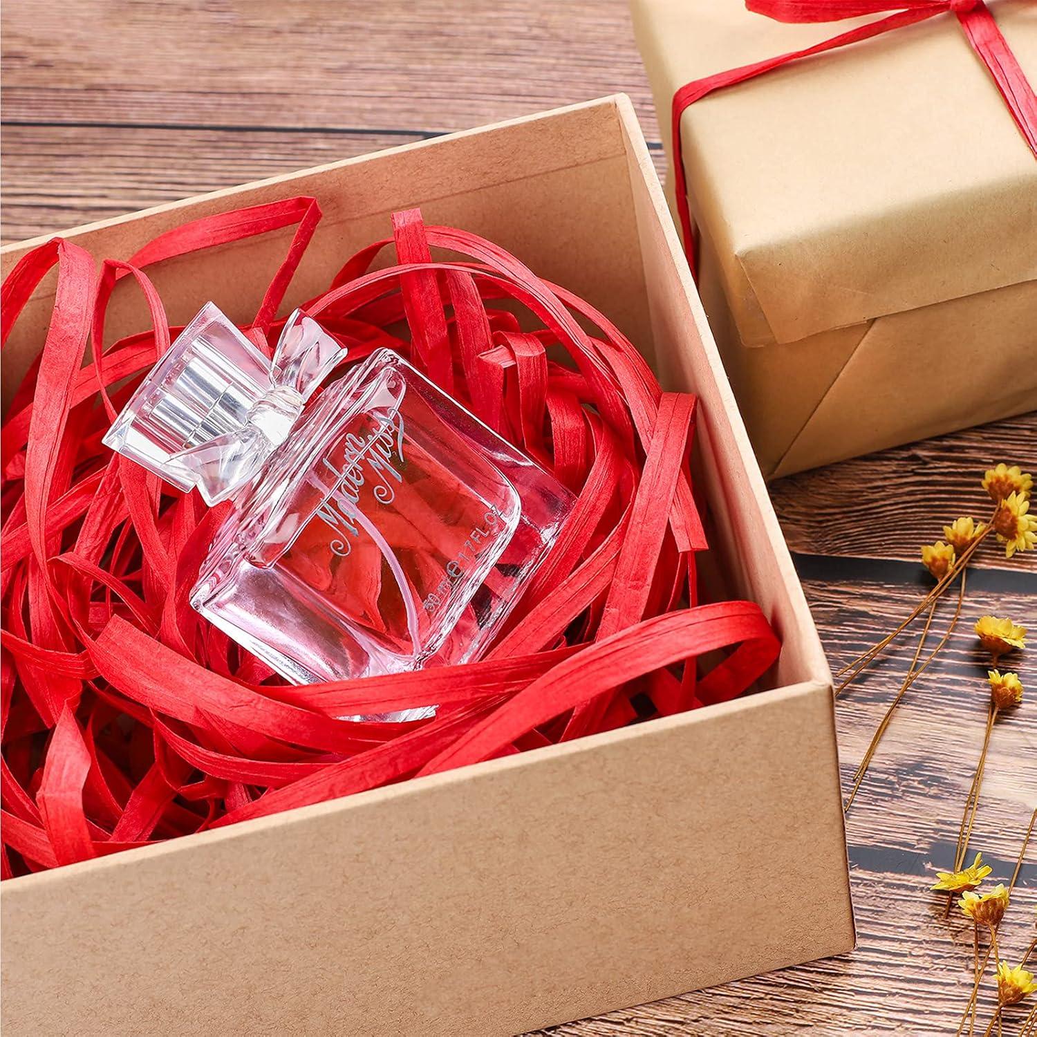 imageWhaline 229 Yards Raffia Paper Ribbon Christmas Kraft Craft Packing Paper Twine for Festival Gifts DIY Decoration and Weaving 14 inch WidthRed