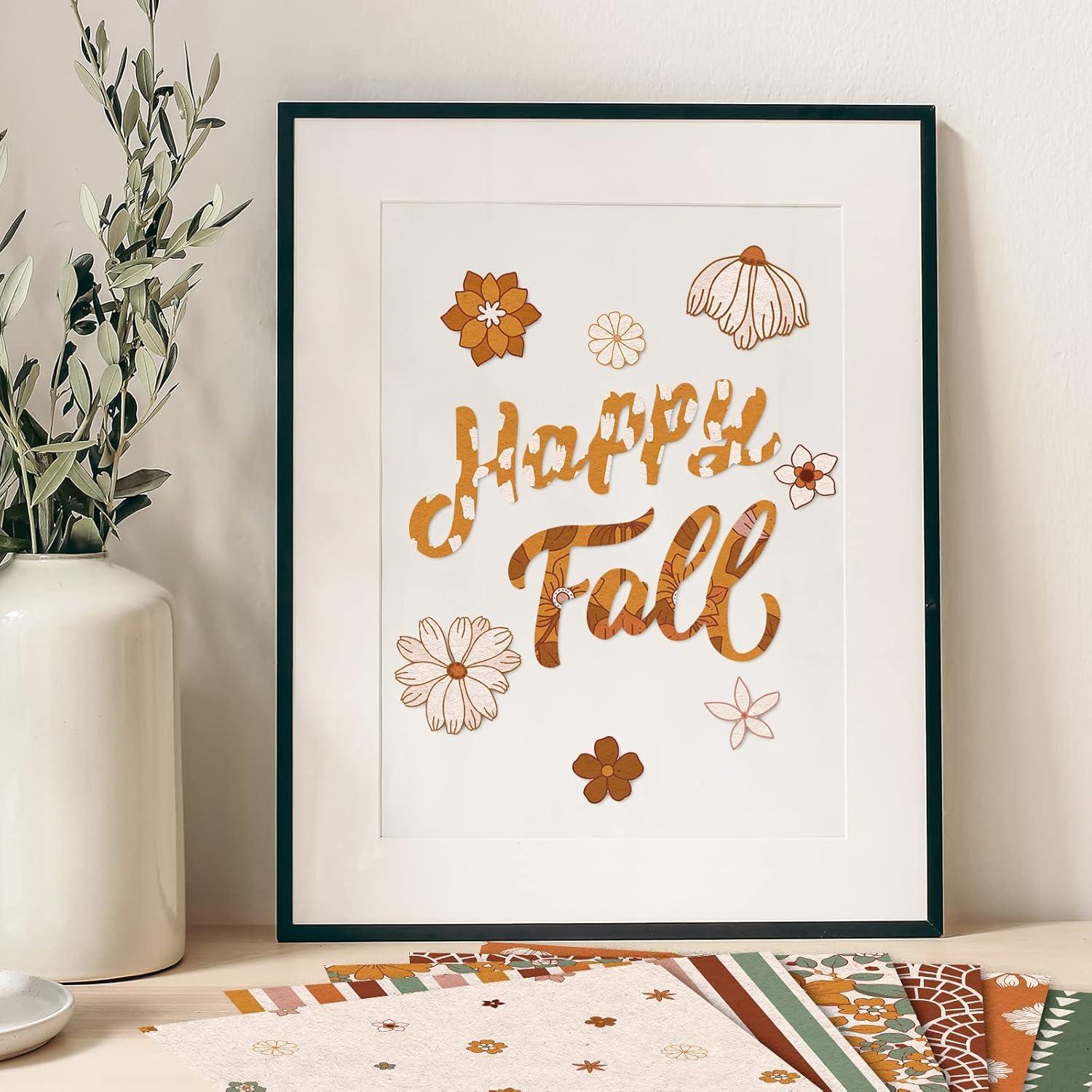 imageWhaline 24Pcs Floral Pattern Paper 30x30cm Retro Boho Rainbow DoubleSided Scrapbook Paper Hippie Groovy Craft Papers Folded Flat for DIY Background Card Making Photo Album Junk Journal Decoration