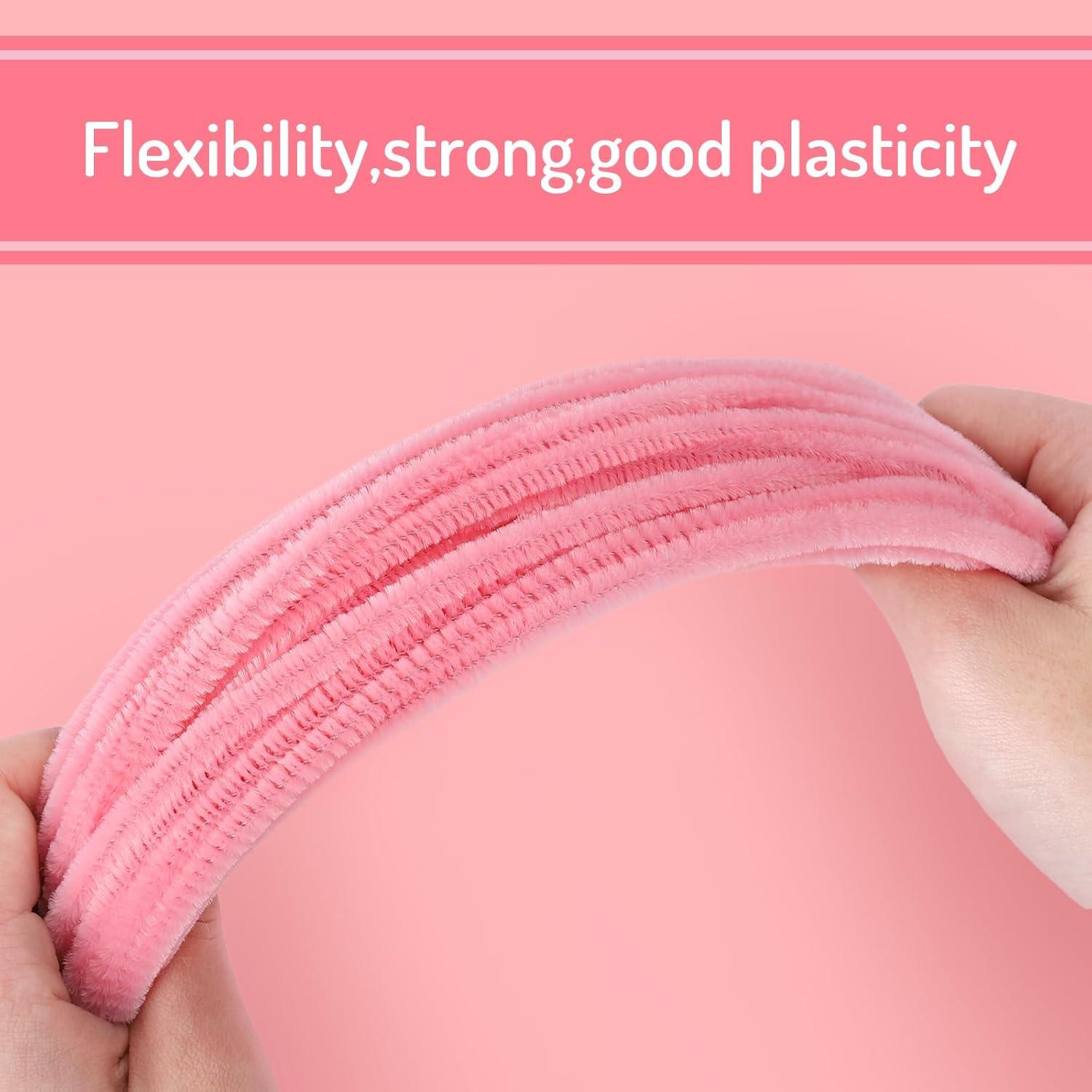 imageWhaline 300Pcs Pink Pipe Cleaners Blush Pink Chenille Stems Light Toned Decorative DIY Craft Set for Holiday Art Party Decor 12 x 02 InchBlush Pink