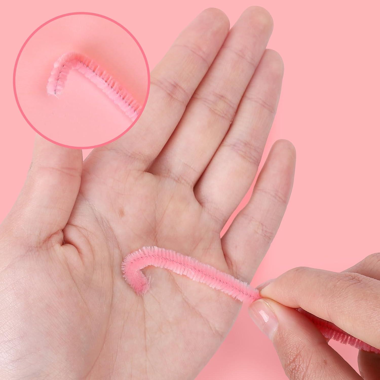 imageWhaline 300Pcs Pink Pipe Cleaners Blush Pink Chenille Stems Light Toned Decorative DIY Craft Set for Holiday Art Party Decor 12 x 02 InchBlush Pink