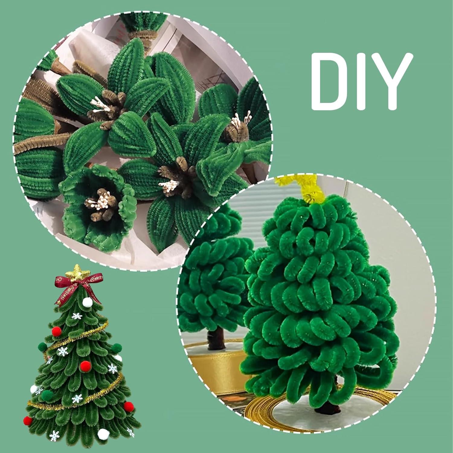 imageWhaline 300Pcs Pink Pipe Cleaners Blush Pink Chenille Stems Light Toned Decorative DIY Craft Set for Holiday Art Party Decor 12 x 02 InchOlive Green