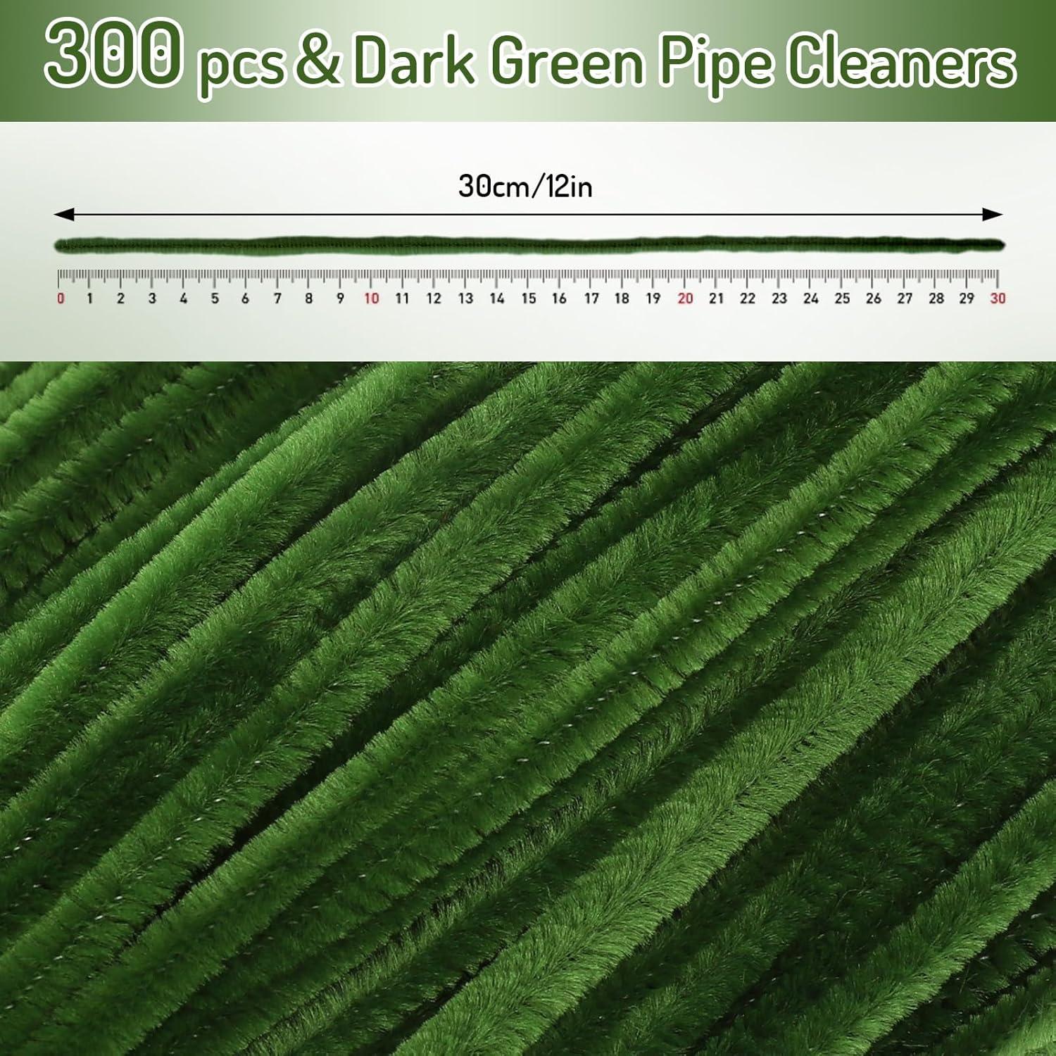 imageWhaline 300Pcs Pink Pipe Cleaners Blush Pink Chenille Stems Light Toned Decorative DIY Craft Set for Holiday Art Party Decor 12 x 02 InchOlive Green