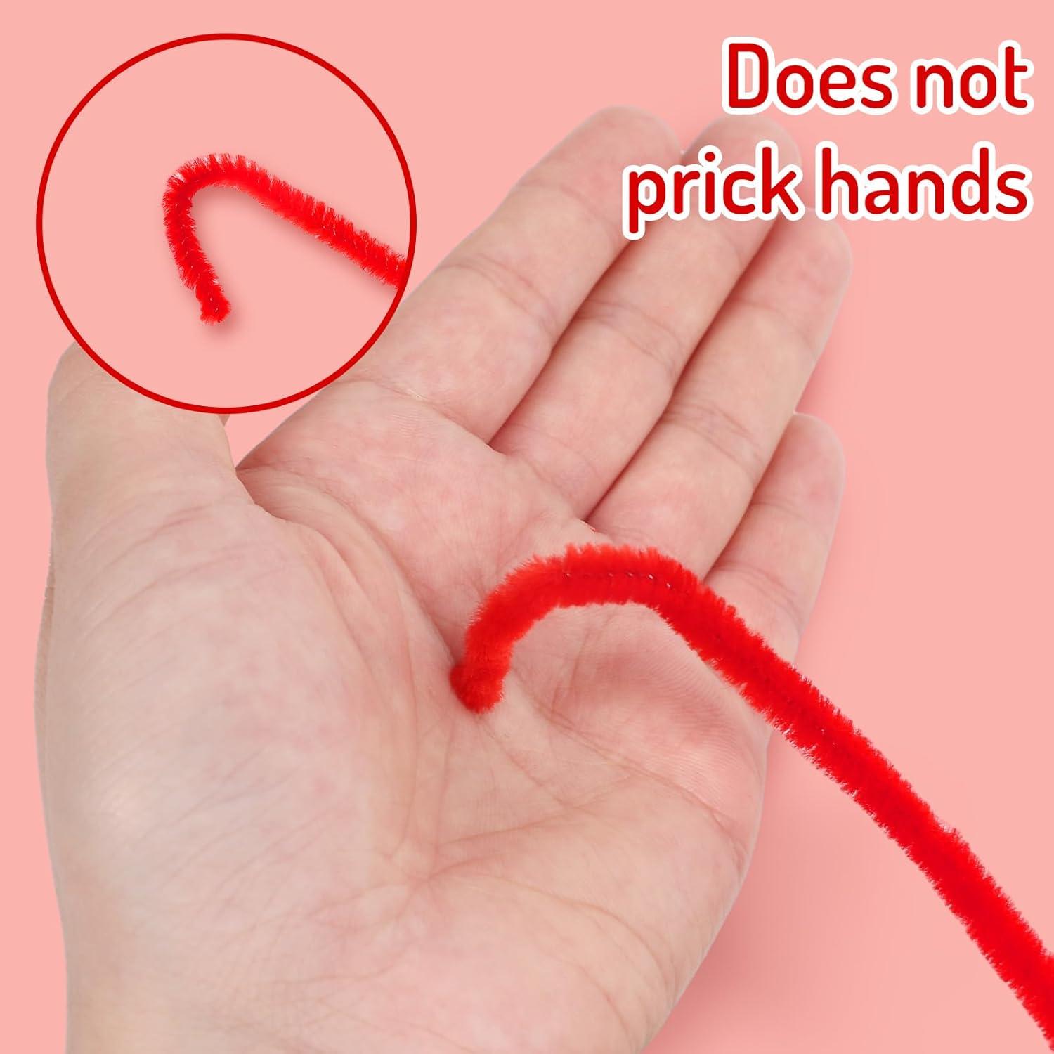 imageWhaline 300Pcs Pink Pipe Cleaners Blush Pink Chenille Stems Light Toned Decorative DIY Craft Set for Holiday Art Party Decor 12 x 02 InchRed