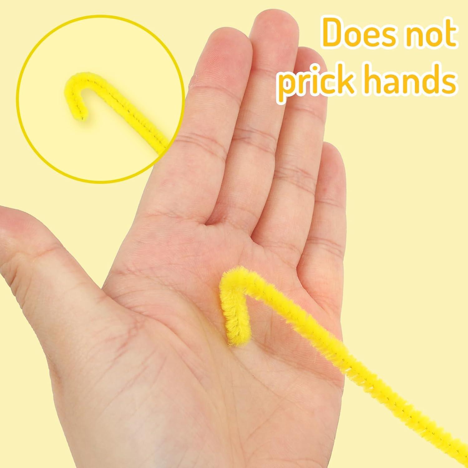 imageWhaline 300Pcs Pink Pipe Cleaners Blush Pink Chenille Stems Light Toned Decorative DIY Craft Set for Holiday Art Party Decor 12 x 02 InchYellow