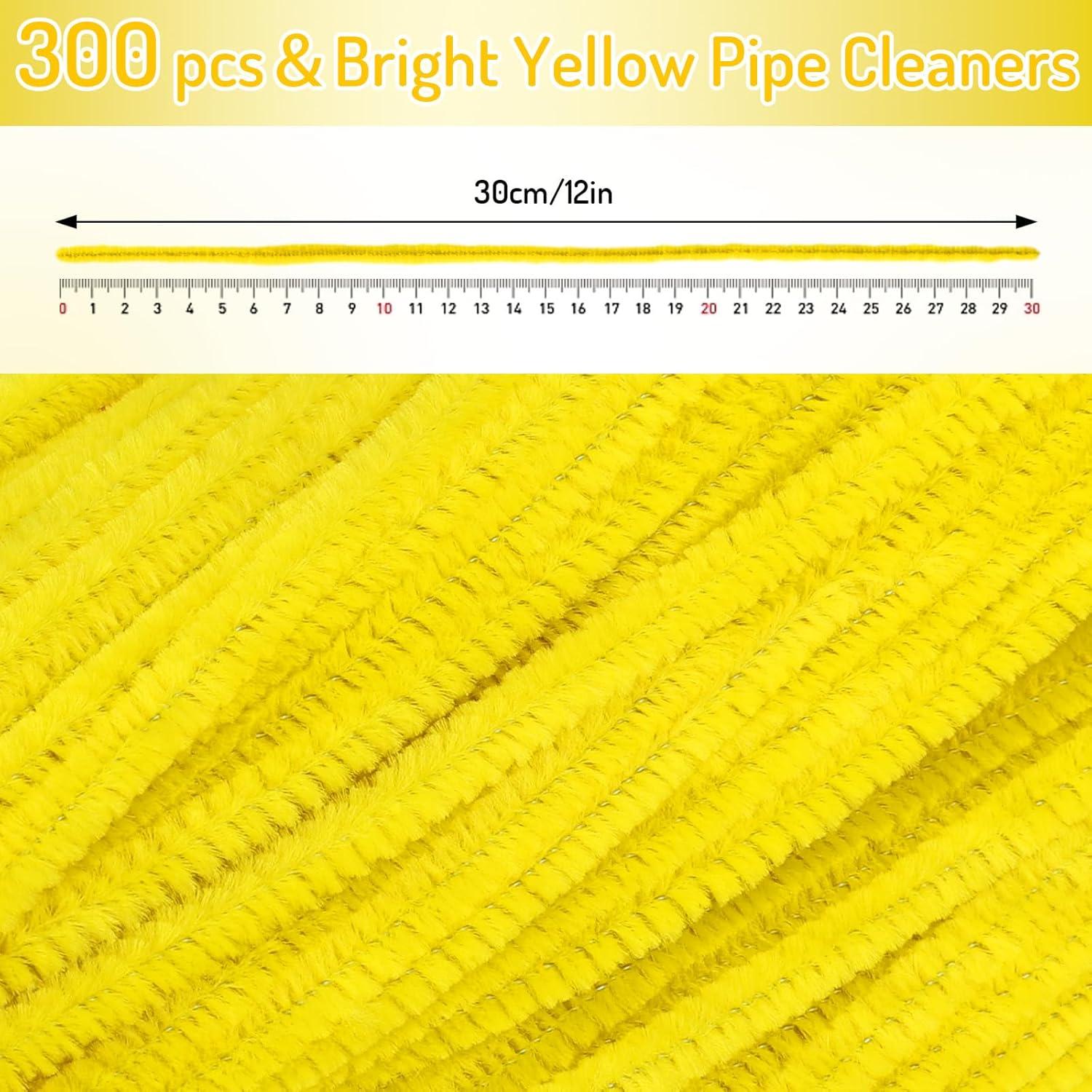 imageWhaline 300Pcs Pink Pipe Cleaners Blush Pink Chenille Stems Light Toned Decorative DIY Craft Set for Holiday Art Party Decor 12 x 02 InchYellow