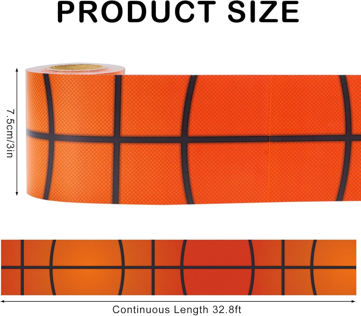imageWhaline 328ft Baseball Bulletin Board Borders Sport Theme DieCut Bulletin Board Baseball Patterned Rolled Trim Border for Sport Party Back to School Classroom Office Chalkboard DecorationBasketball