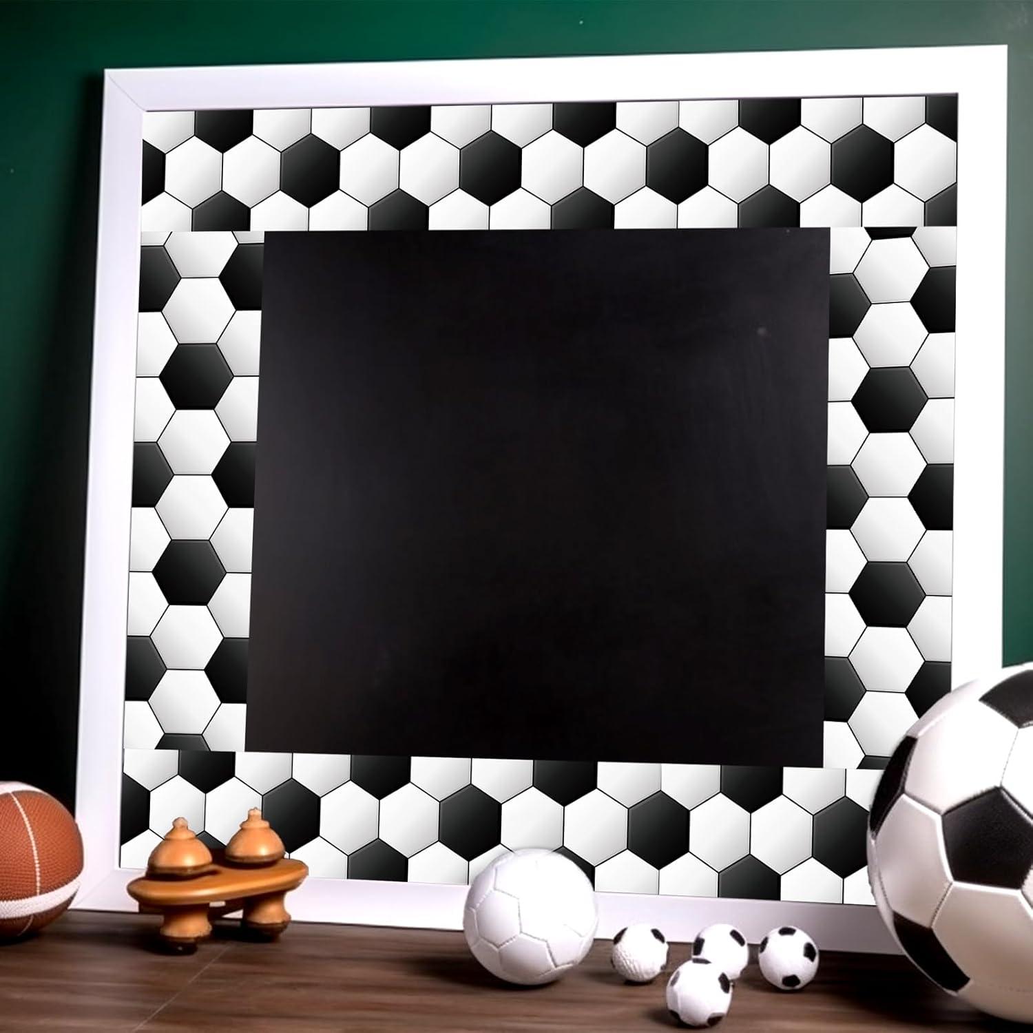 imageWhaline 328ft Baseball Bulletin Board Borders Sport Theme DieCut Bulletin Board Baseball Patterned Rolled Trim Border for Sport Party Back to School Classroom Office Chalkboard DecorationSoccer