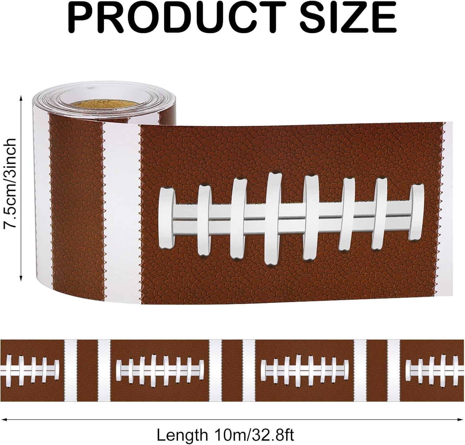 imageWhaline 328ft Baseball Bulletin Board Borders Sport Theme DieCut Bulletin Board Baseball Patterned Rolled Trim Border for Sport Party Back to School Classroom Office Chalkboard DecorationFootball