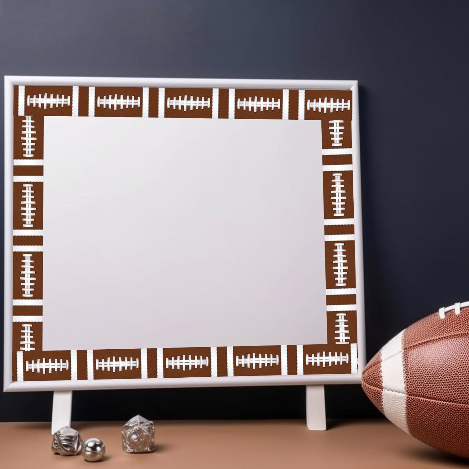 imageWhaline 328ft Baseball Bulletin Board Borders Sport Theme DieCut Bulletin Board Baseball Patterned Rolled Trim Border for Sport Party Back to School Classroom Office Chalkboard DecorationFootball