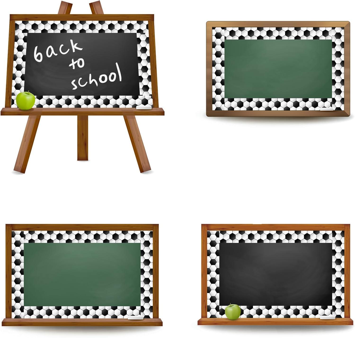 imageWhaline 328ft Baseball Bulletin Board Borders Sport Theme DieCut Bulletin Board Baseball Patterned Rolled Trim Border for Sport Party Back to School Classroom Office Chalkboard DecorationSoccer