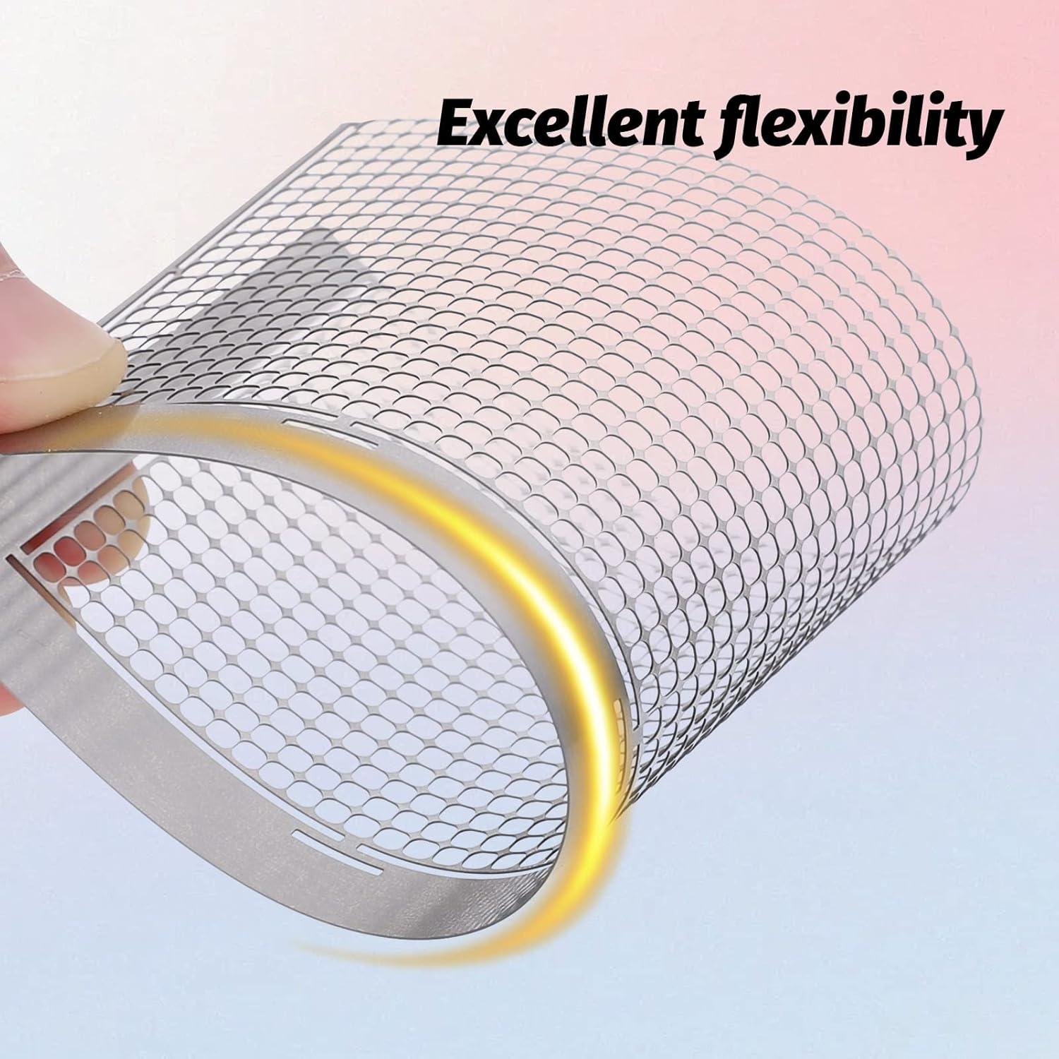 imageWhaline 3Pcs Stainless Diamond Pasted Drawing Ruler Steel 5D Drawing Mesh Ruler with Fix Tools 240 520 1020 Blank Grids for Full Drill or Partial Drills DIY Art Crafts Diamond Painting Kits