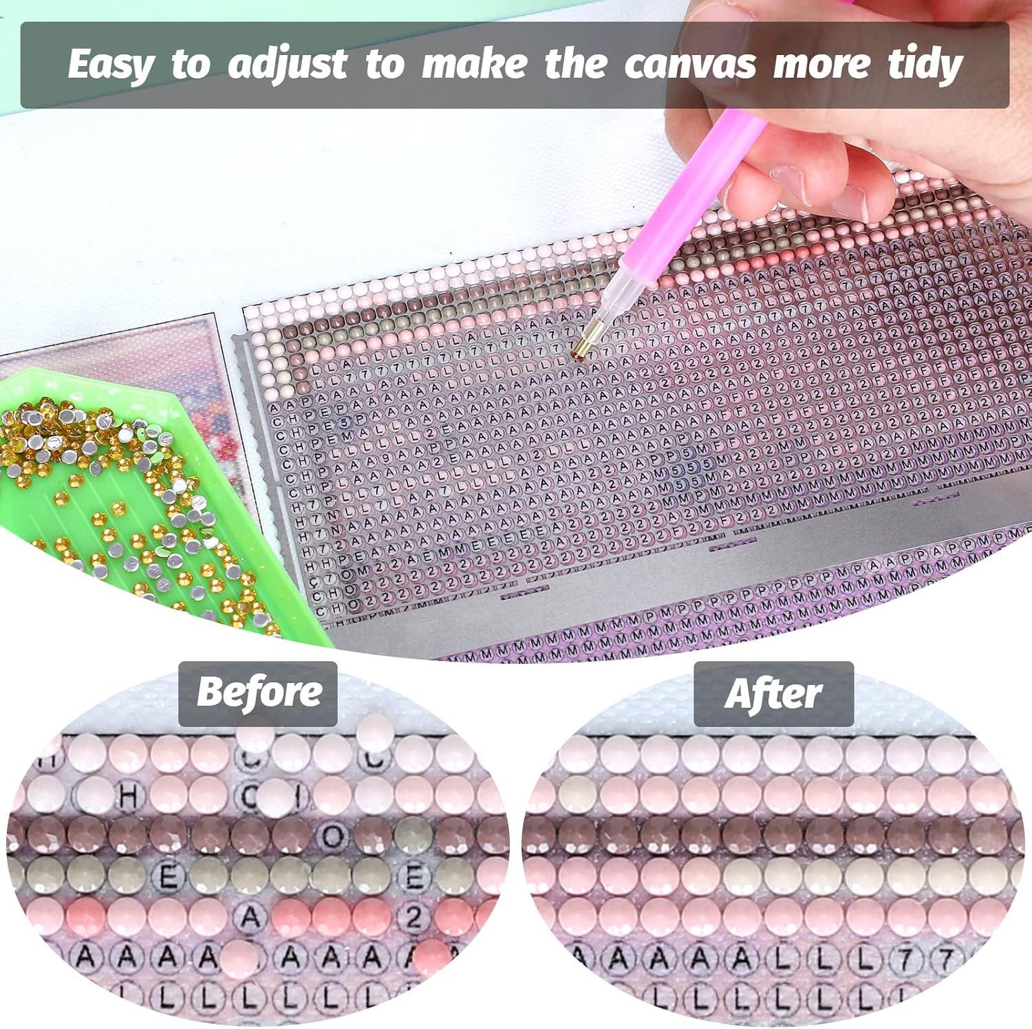 imageWhaline 3Pcs Stainless Diamond Pasted Drawing Ruler Steel 5D Drawing Mesh Ruler with Fix Tools 240 520 1020 Blank Grids for Full Drill or Partial Drills DIY Art Crafts Diamond Painting Kits