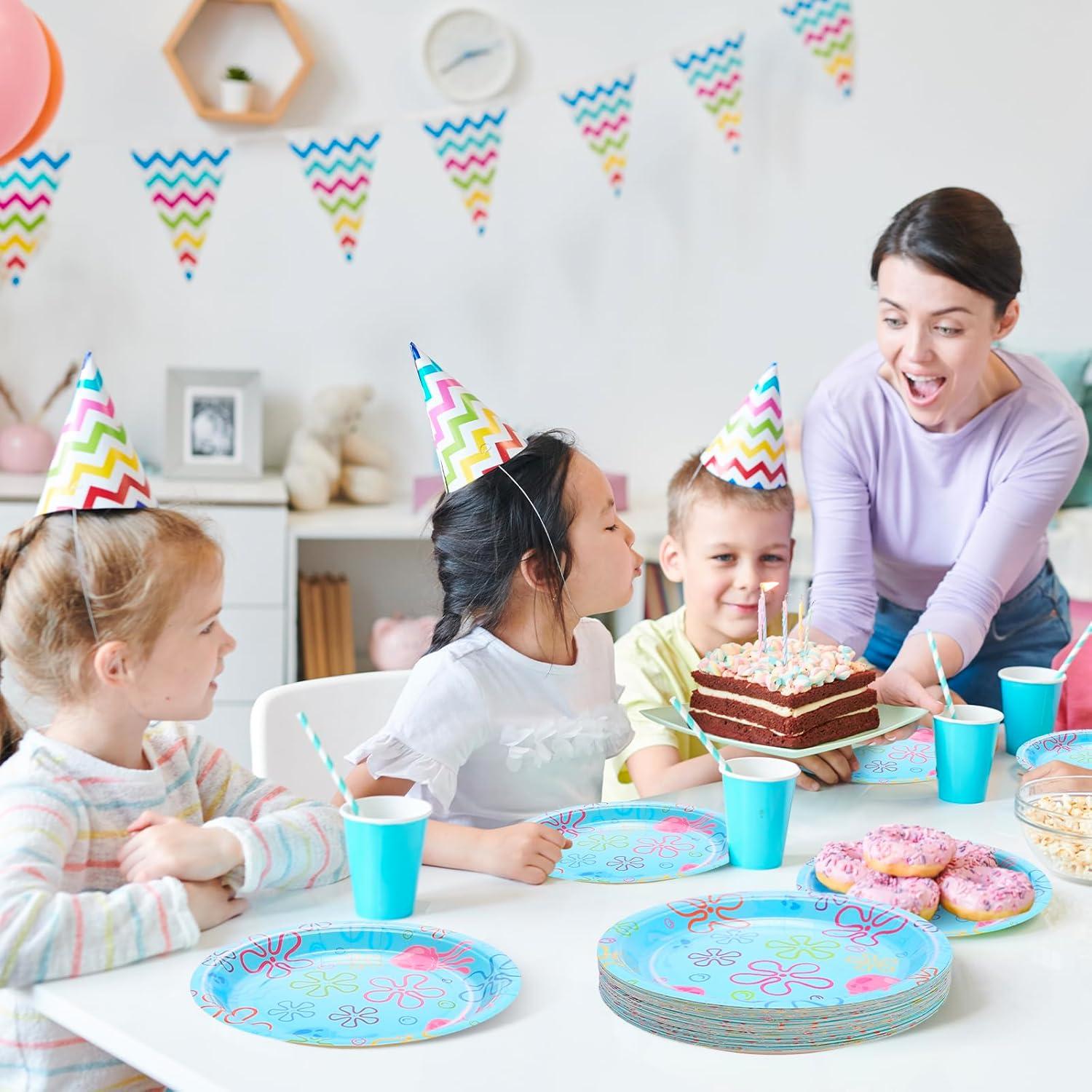 imageWhaline 40Pcs Halloween Paper Plates Pink Ghost Disposable Plates 9 Inch Cute Cartoon Ghost Decorative Round Plates for Halloween Summerween Party Birthday Baby Shower Table DecorUnder The Sea